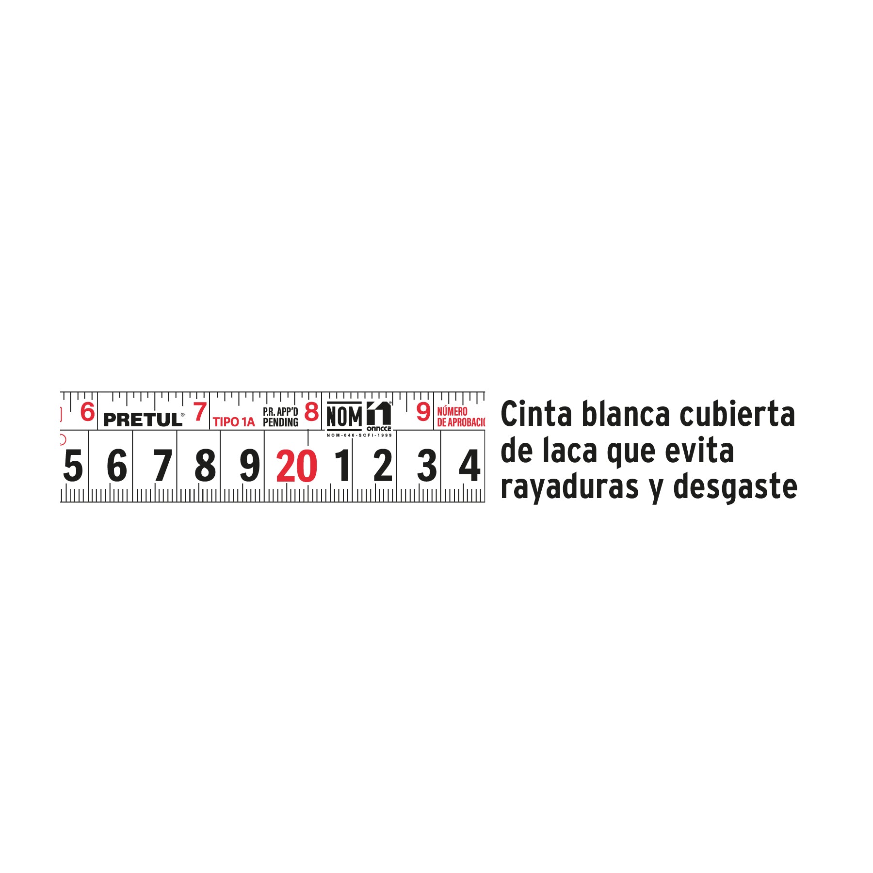 Flexómetro, amarillo, 8m, cinta 25 mm, Pretul, tarjeta plást