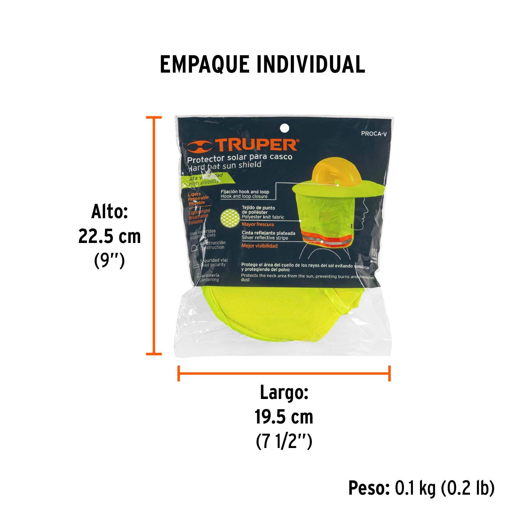 Protector solar plegable para casco, verde con reflejante