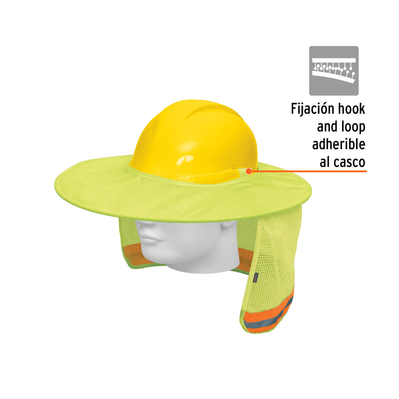 Protector solar plegable para casco, verde con reflejante