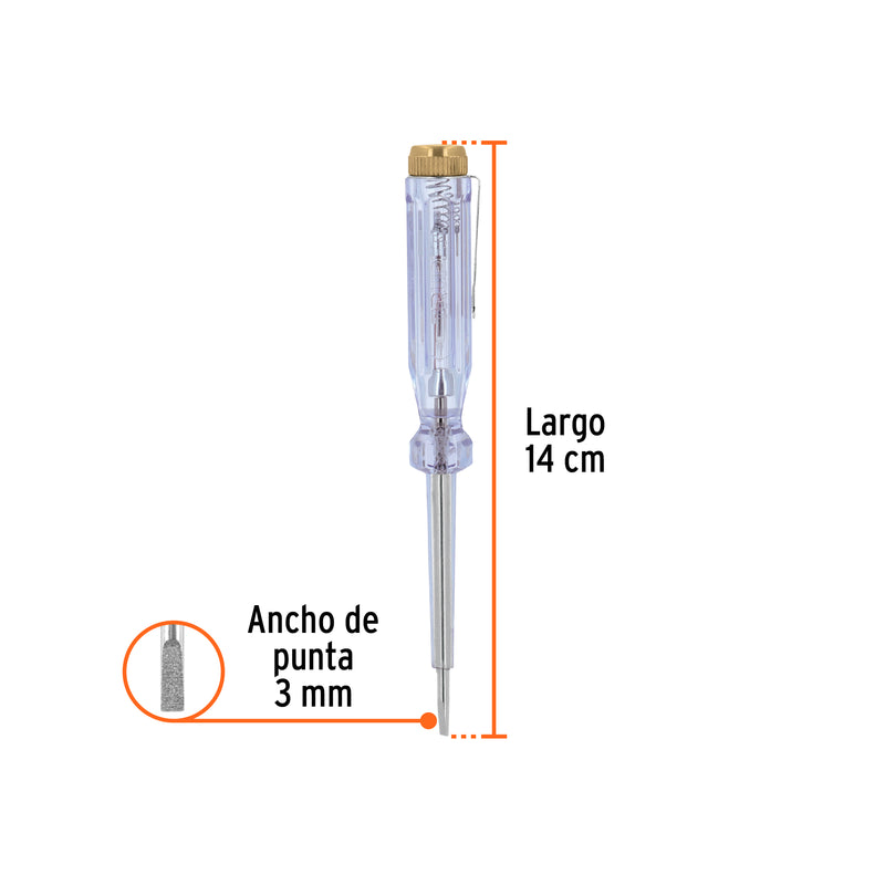 Probador corriente alterna tipo desarmador 14cm