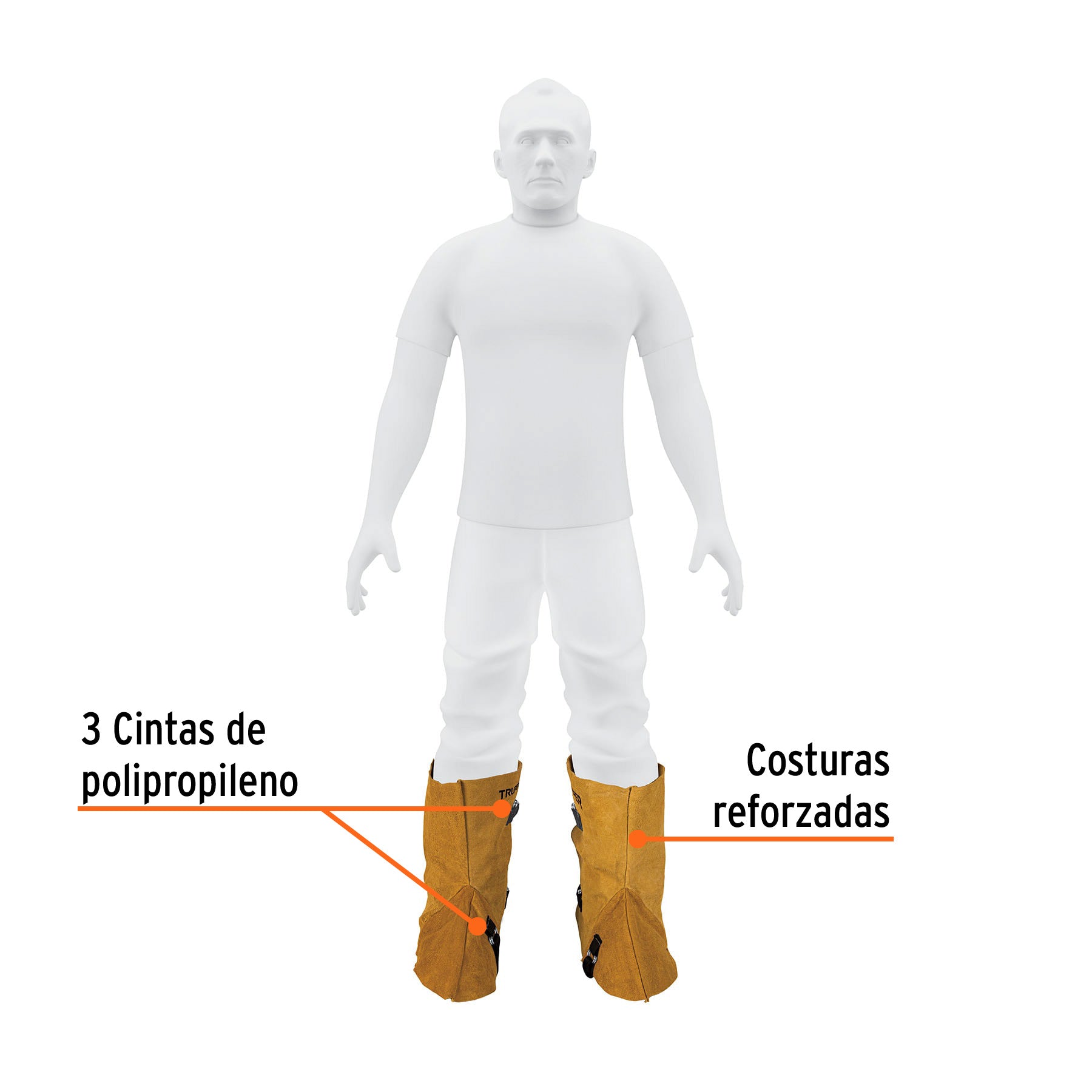 Protección para soldar, polainas de carnaza