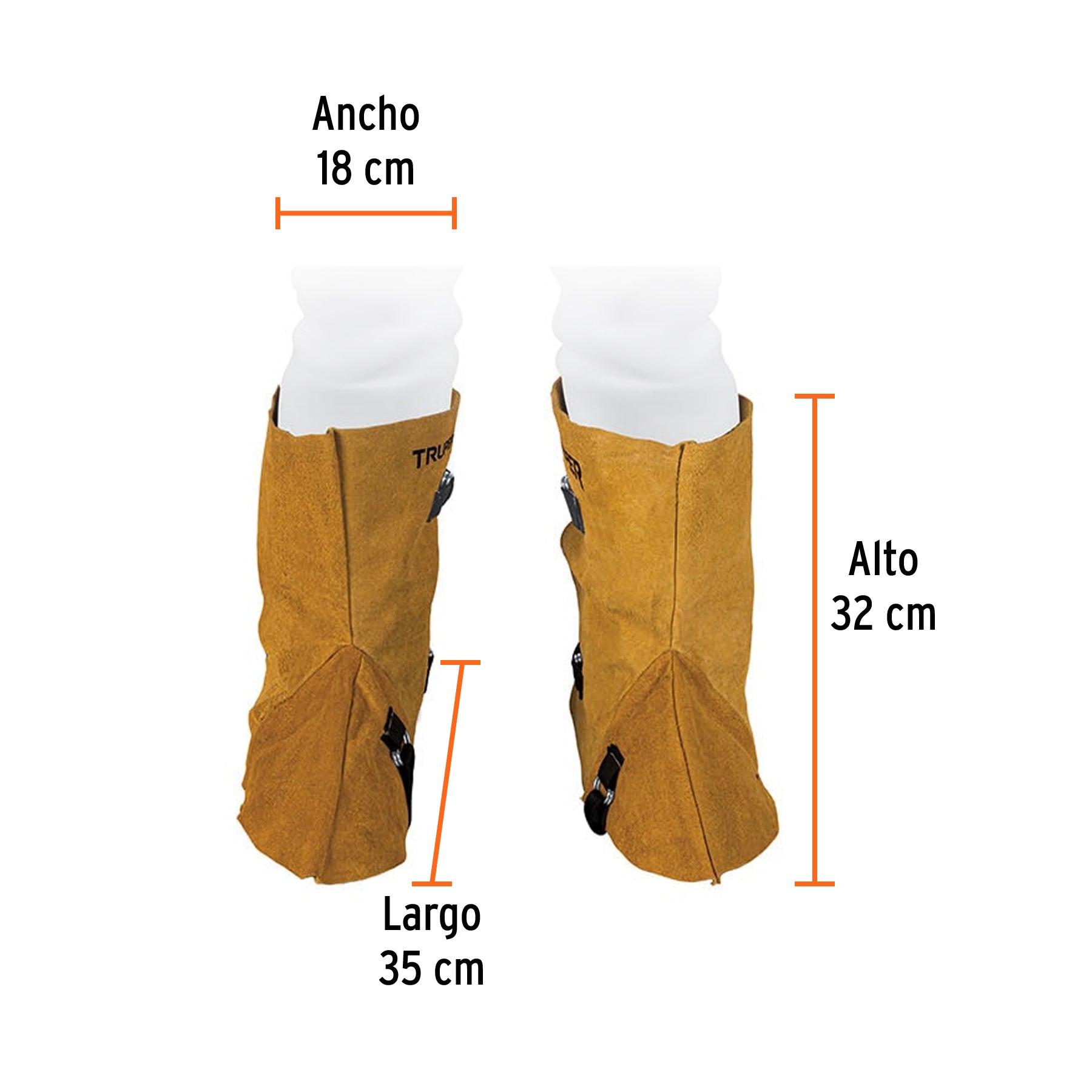 Protección para soldar, polainas de carnaza