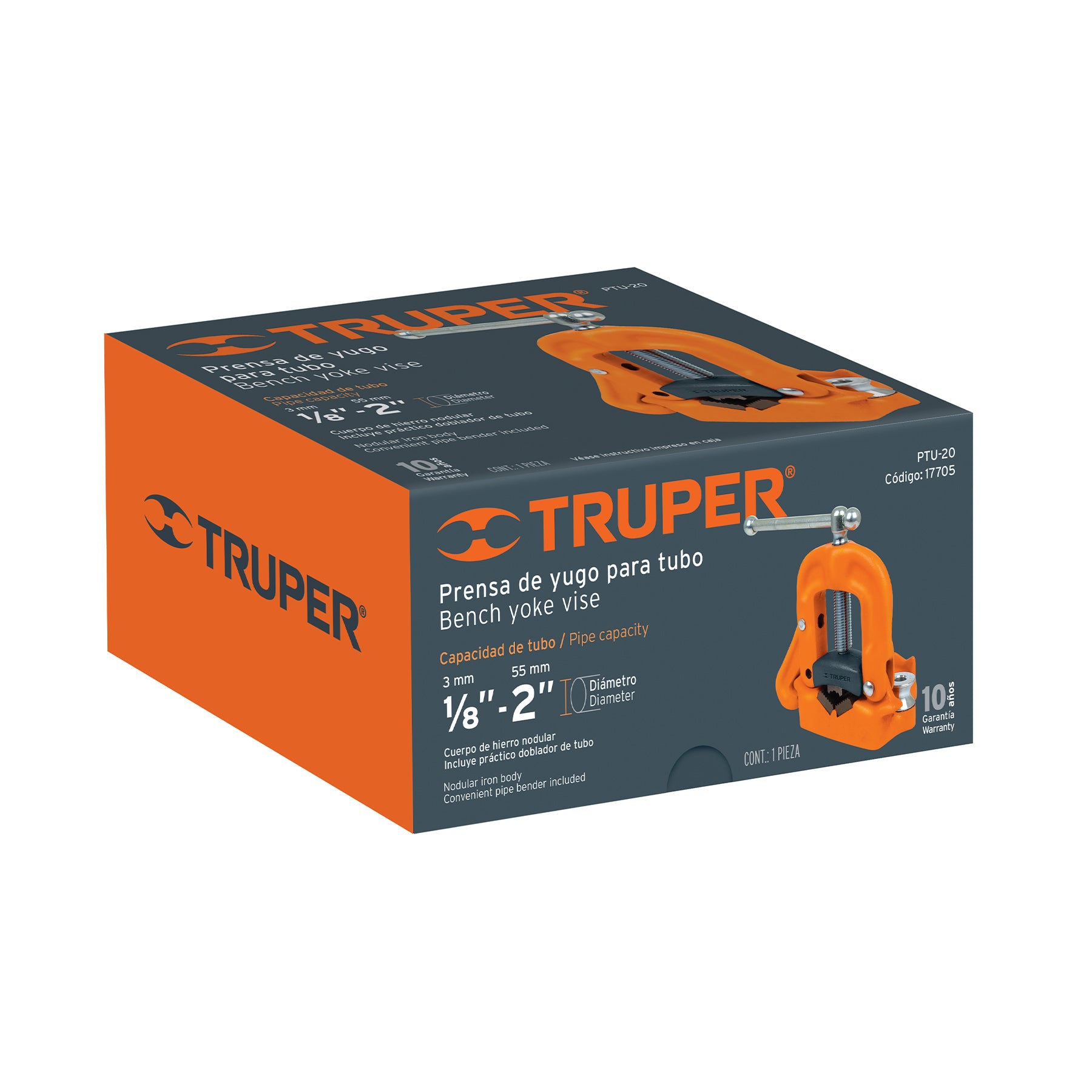 Prensa de yugo para tubo de 1/8" a 2", TRUPER