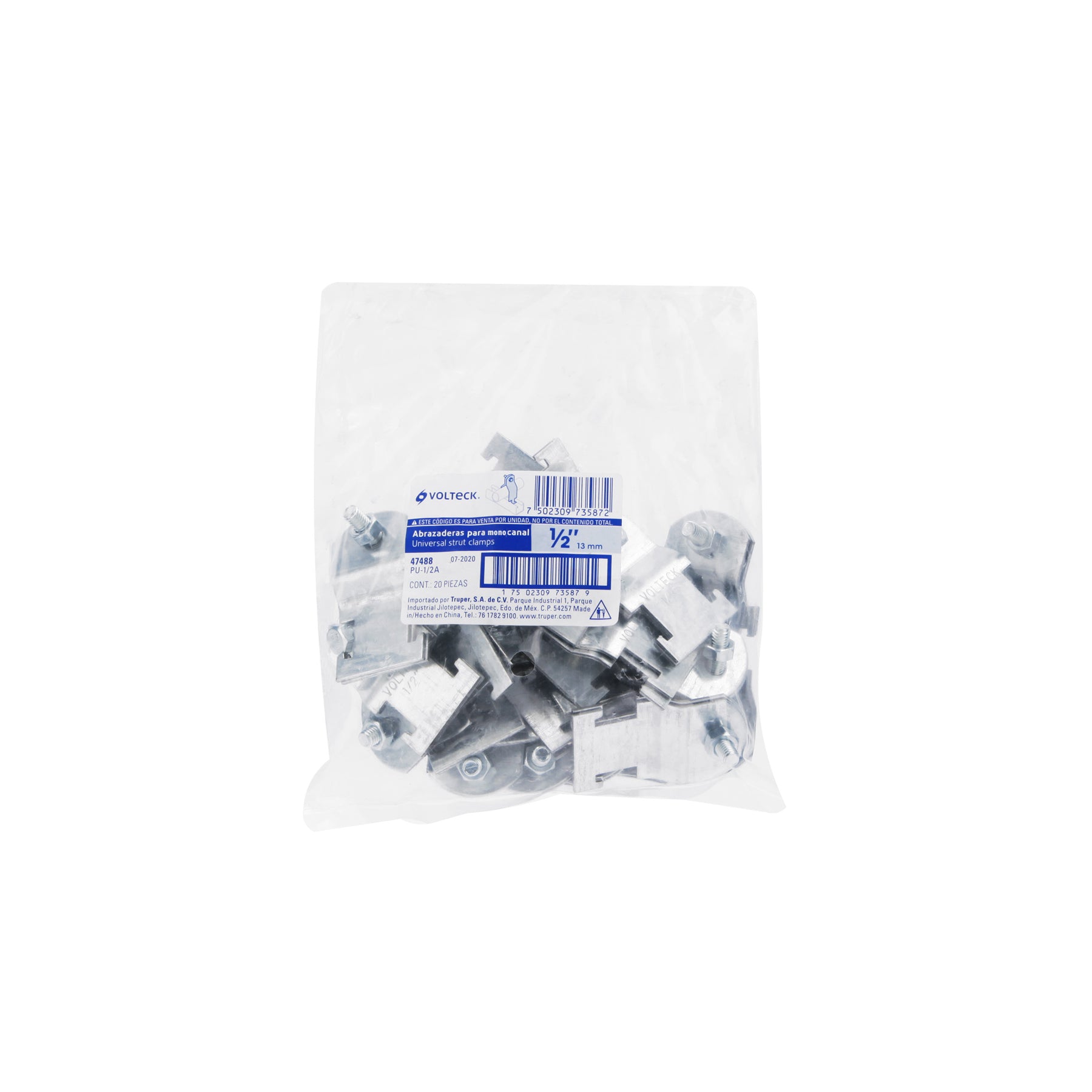 Abrazadera para unicanal 1/2 ', Volteck