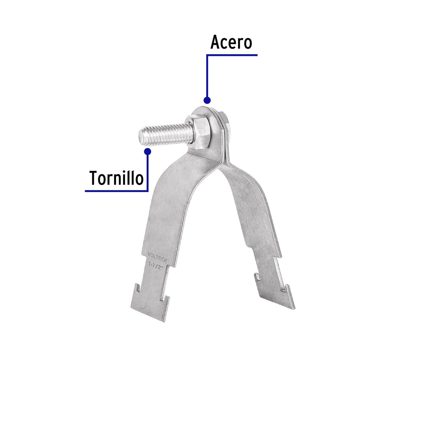 Abrazadera para unicanal de 1 1/2', Volteck