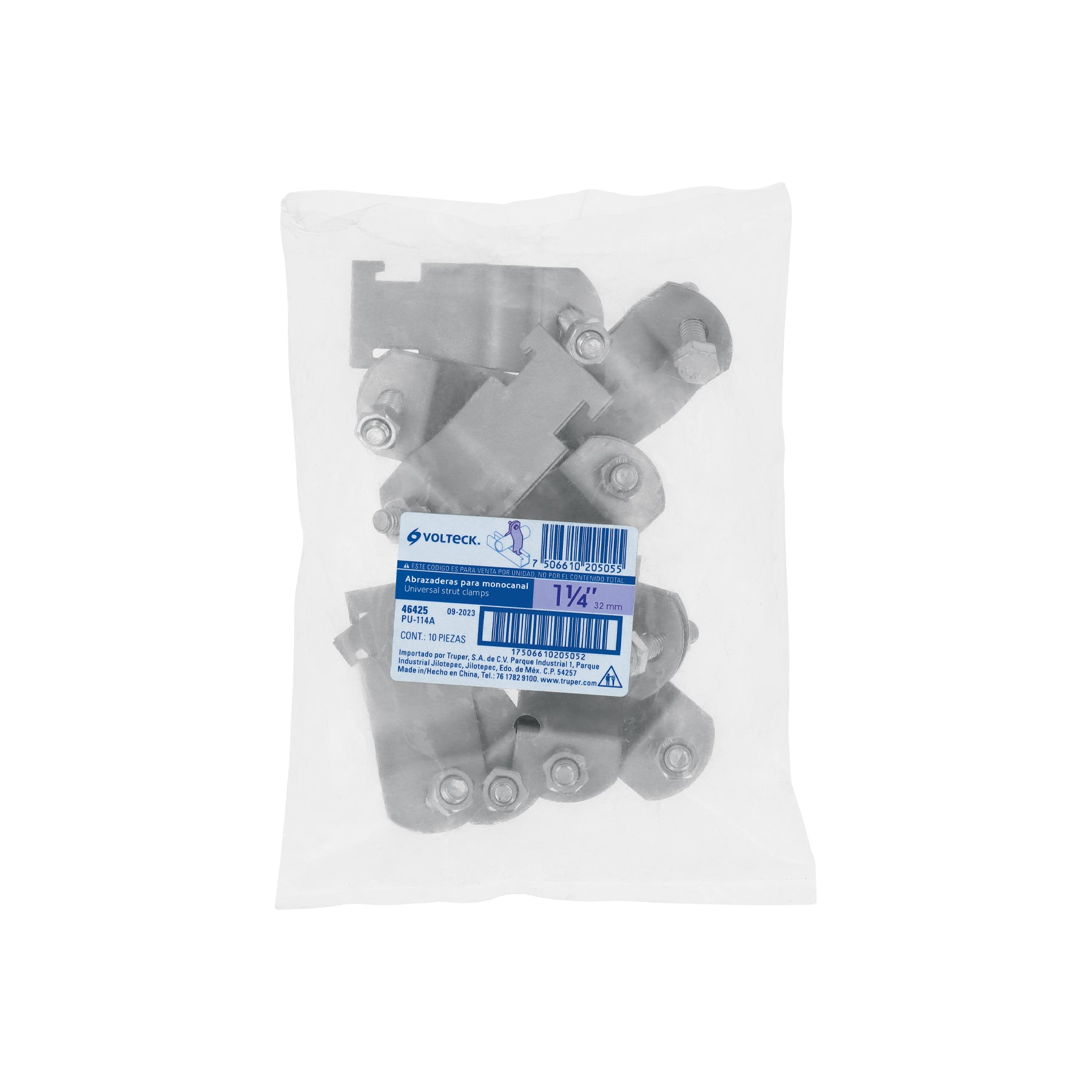 Abrazadera para unicanal de 1 1/4', Volteck