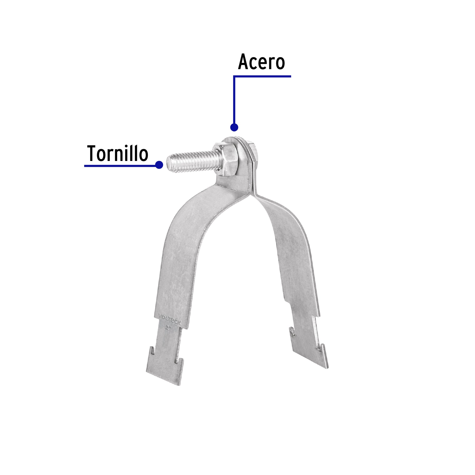 Abrazadera para unicanal de 2', Volteck