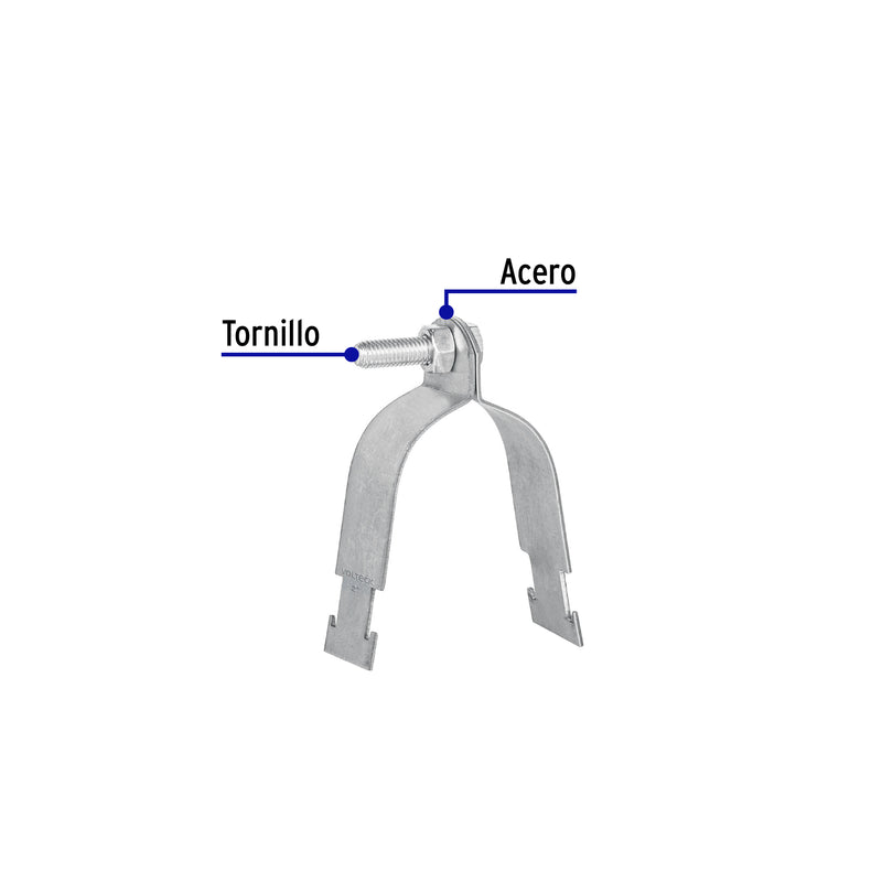 Abrazadera para unicanal de 2', Volteck