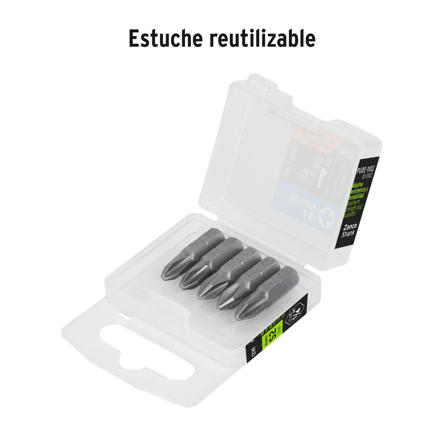 Puntas para desarmador Phillips PH2, 1", 5 piezas