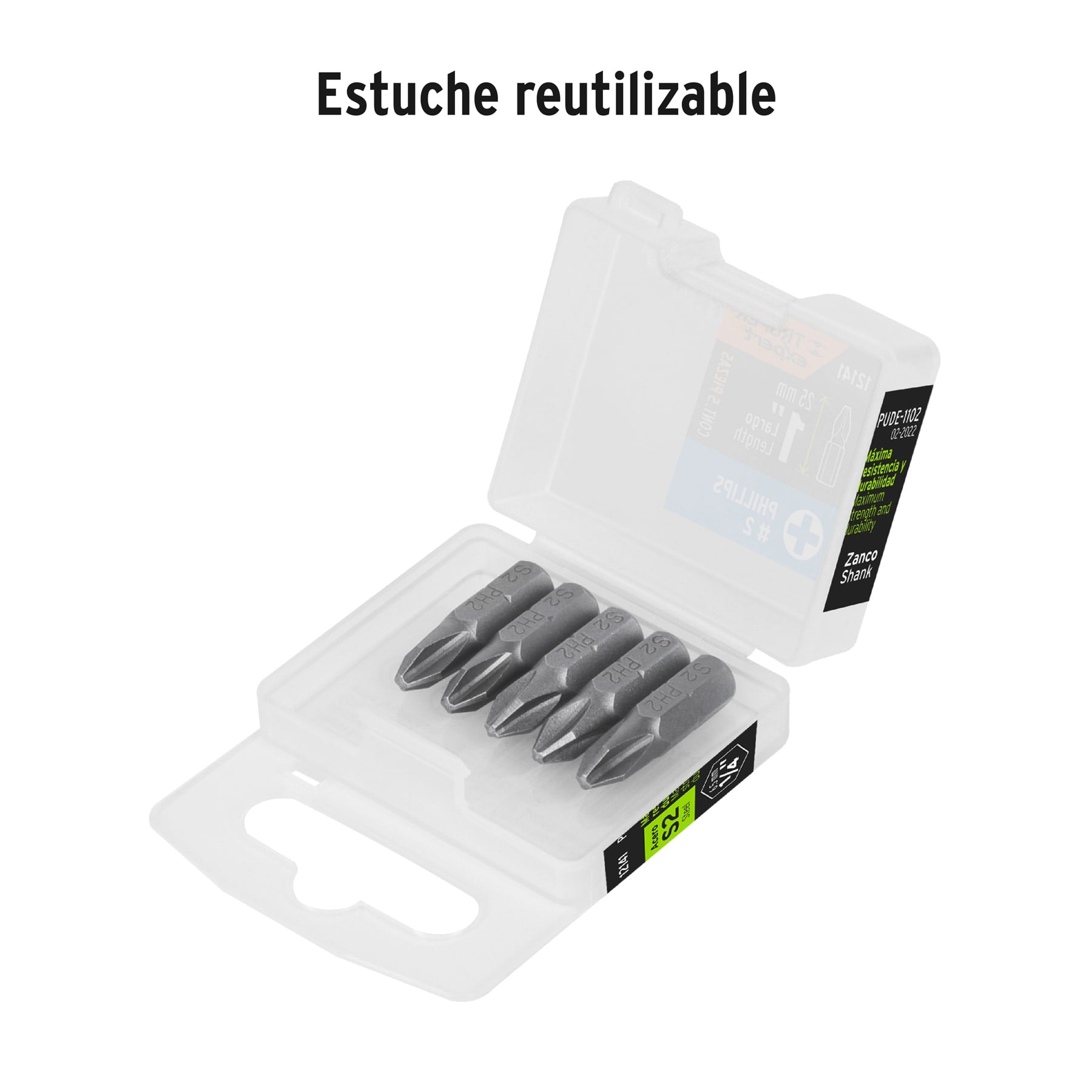 Puntas para desarmador Phillips PH2, 1", 5 piezas