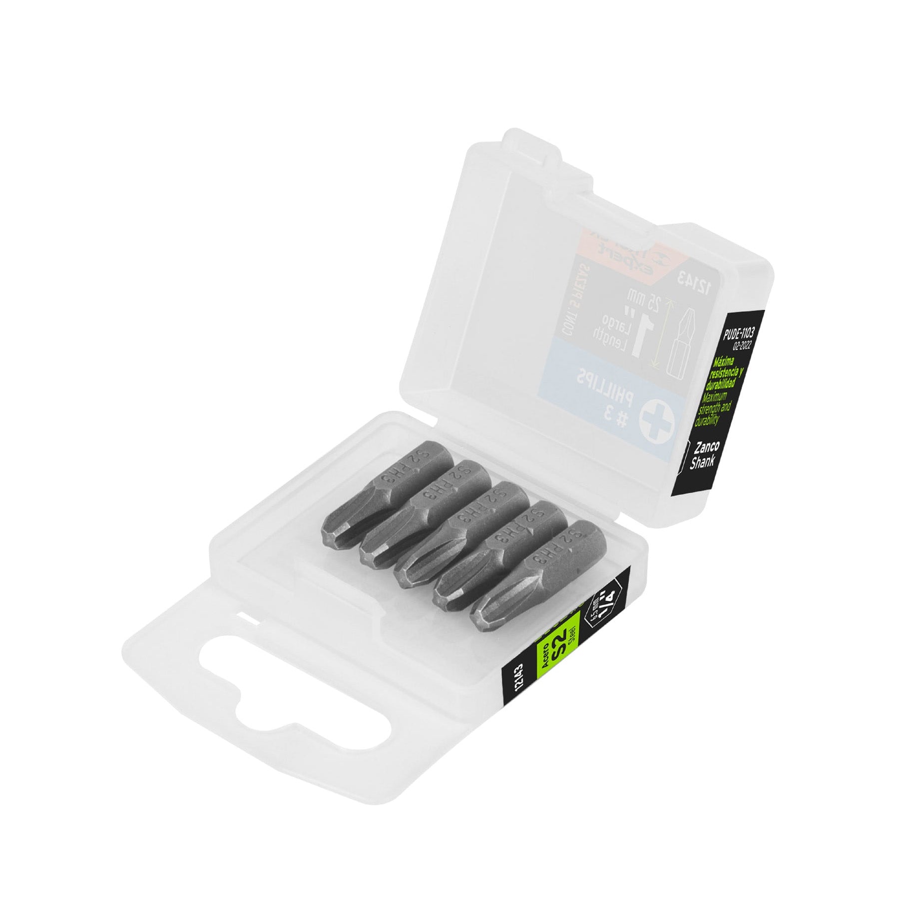Puntas para desarmador Phillips PH3, 1", 5 piezas