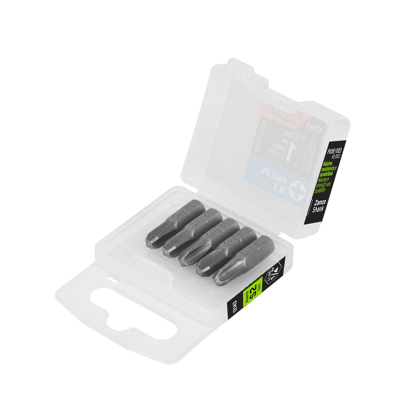 Puntas para desarmador Phillips PH3, 1", 5 piezas