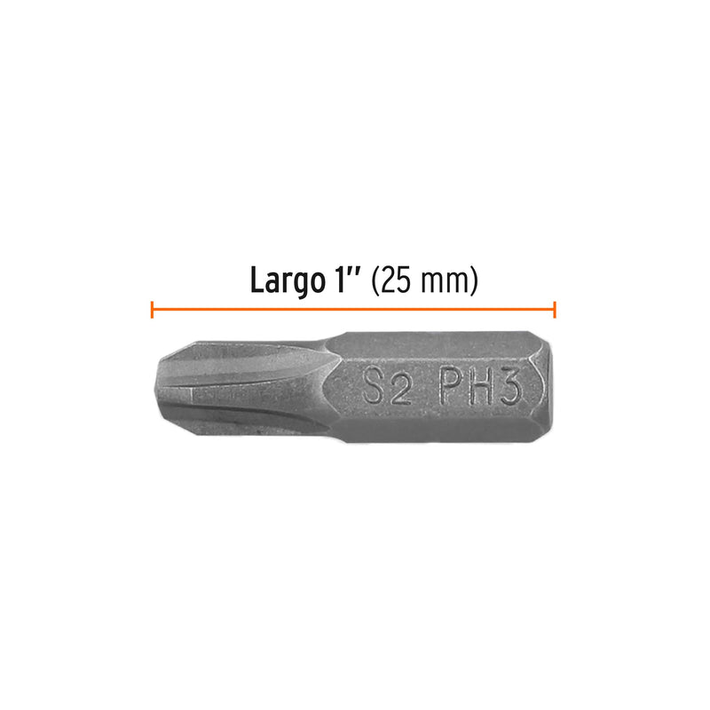 Puntas para desarmador Phillips PH3, 1", 5 piezas