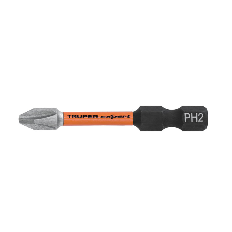 Estuche con 50 puntas de cruz PH2 de impacto largo 2'