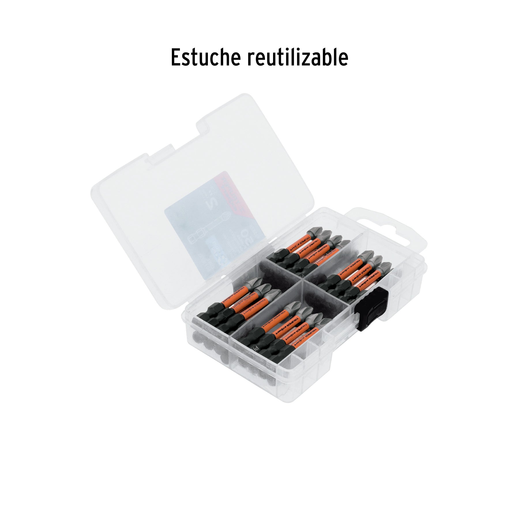 Estuche con 50 puntas de cruz PH2 de impacto largo 2'
