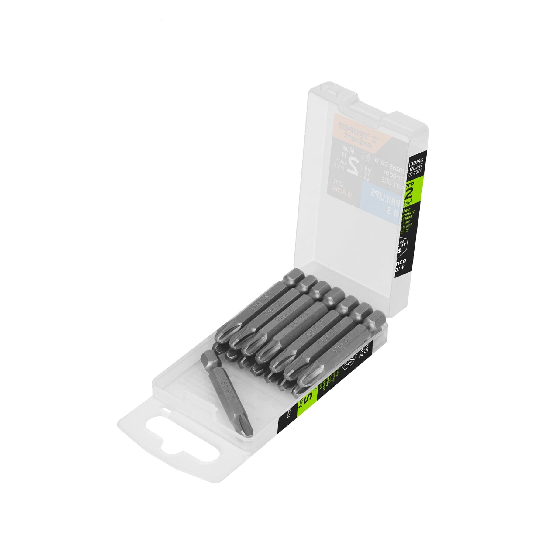 Puntas para desarmador Phillips PH3, 2", 15 piezas