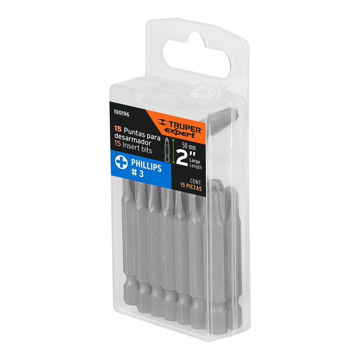 Puntas para desarmador Phillips PH3, 2", 15 piezas