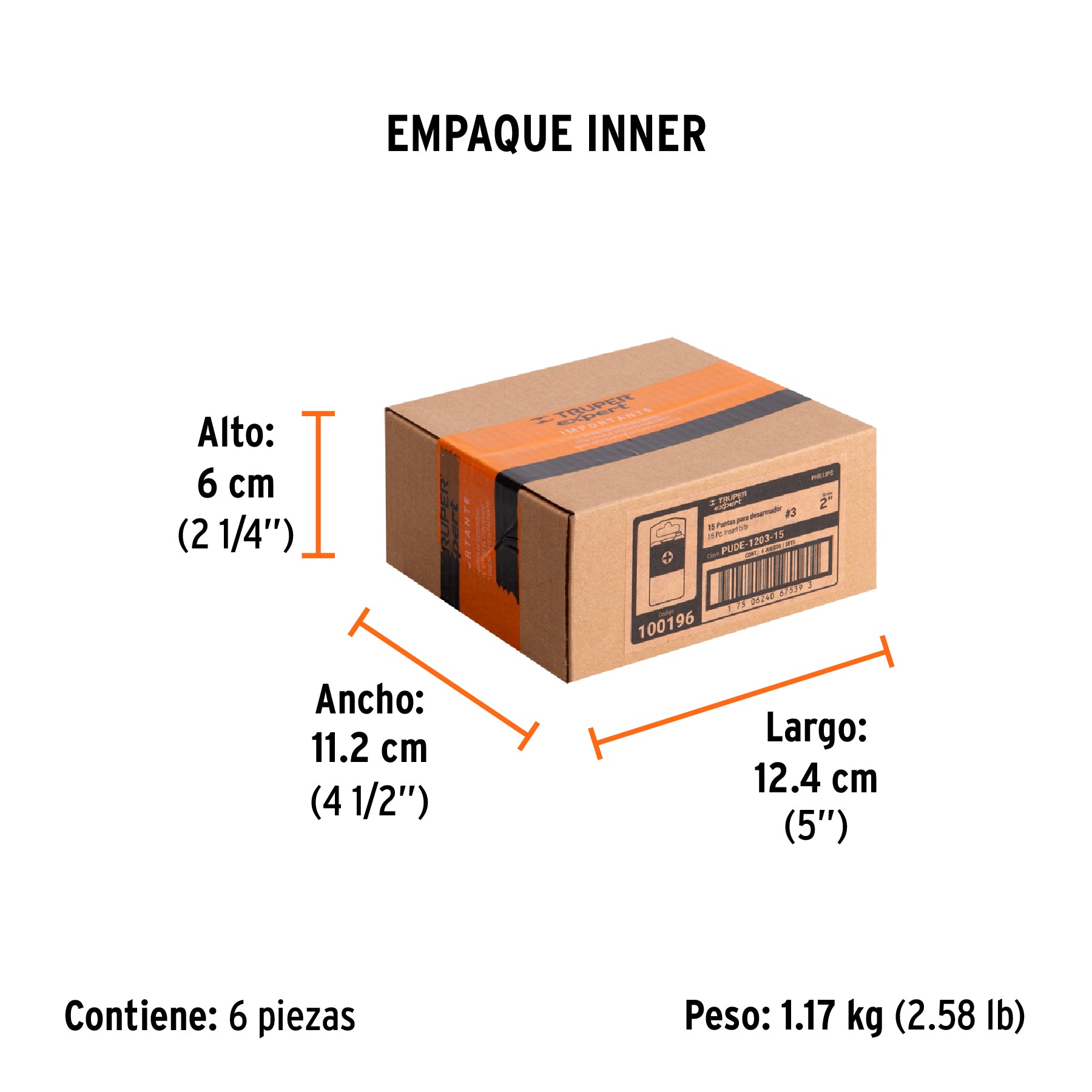 Puntas para desarmador Phillips PH3, 2", 15 piezas