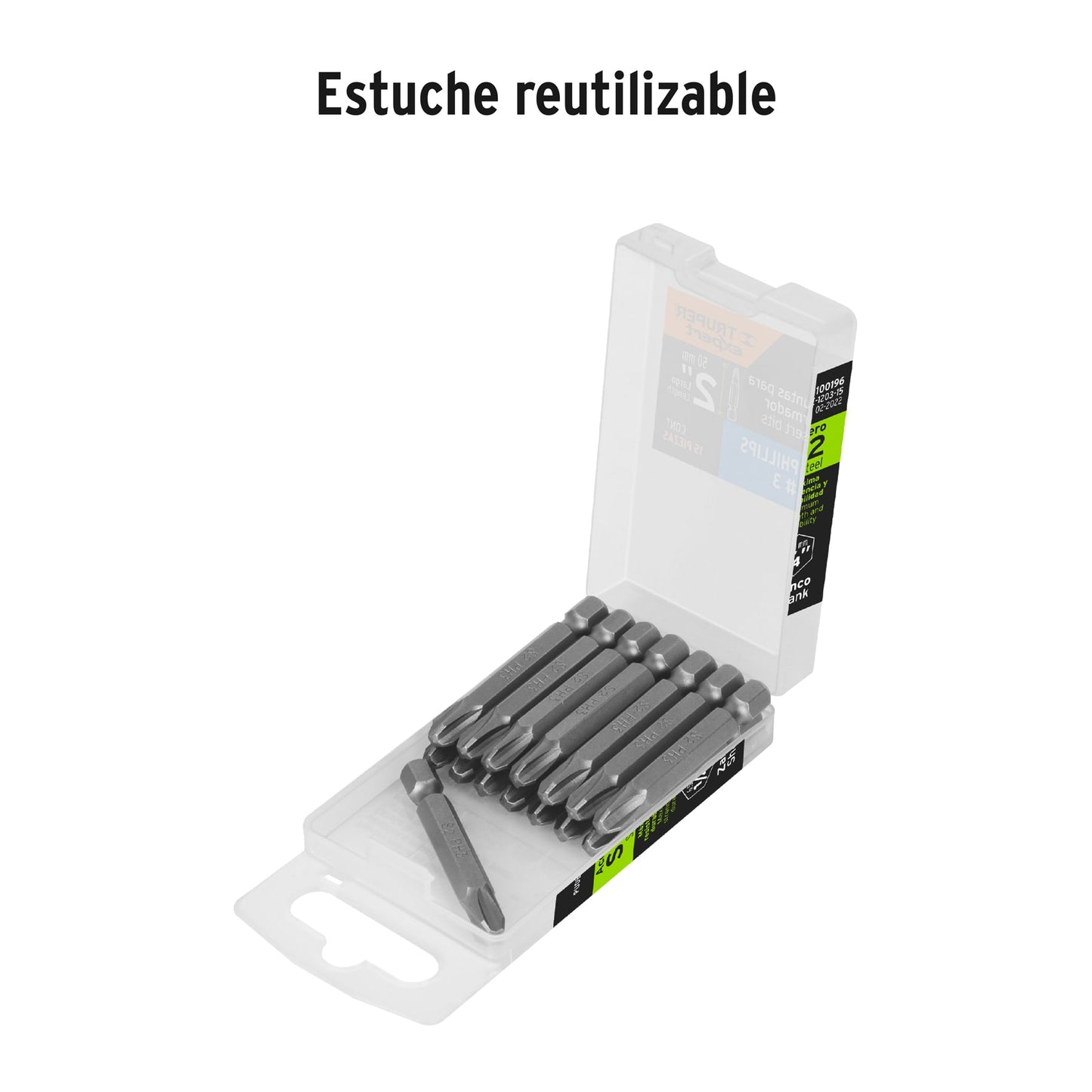 Puntas para desarmador Phillips PH3, 2", 15 piezas