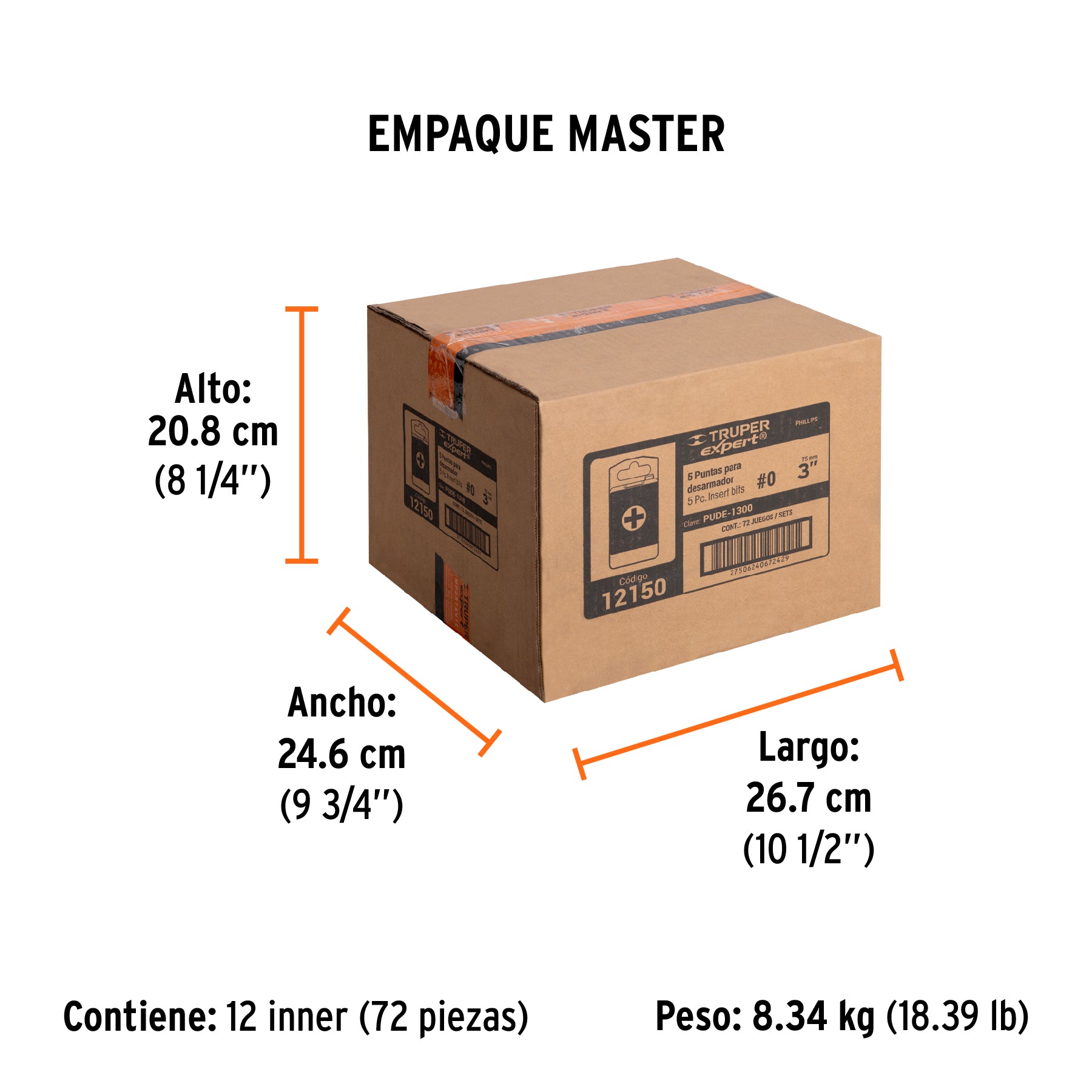 Puntas para desarmador Phillips PH0, 3", 5 piezas