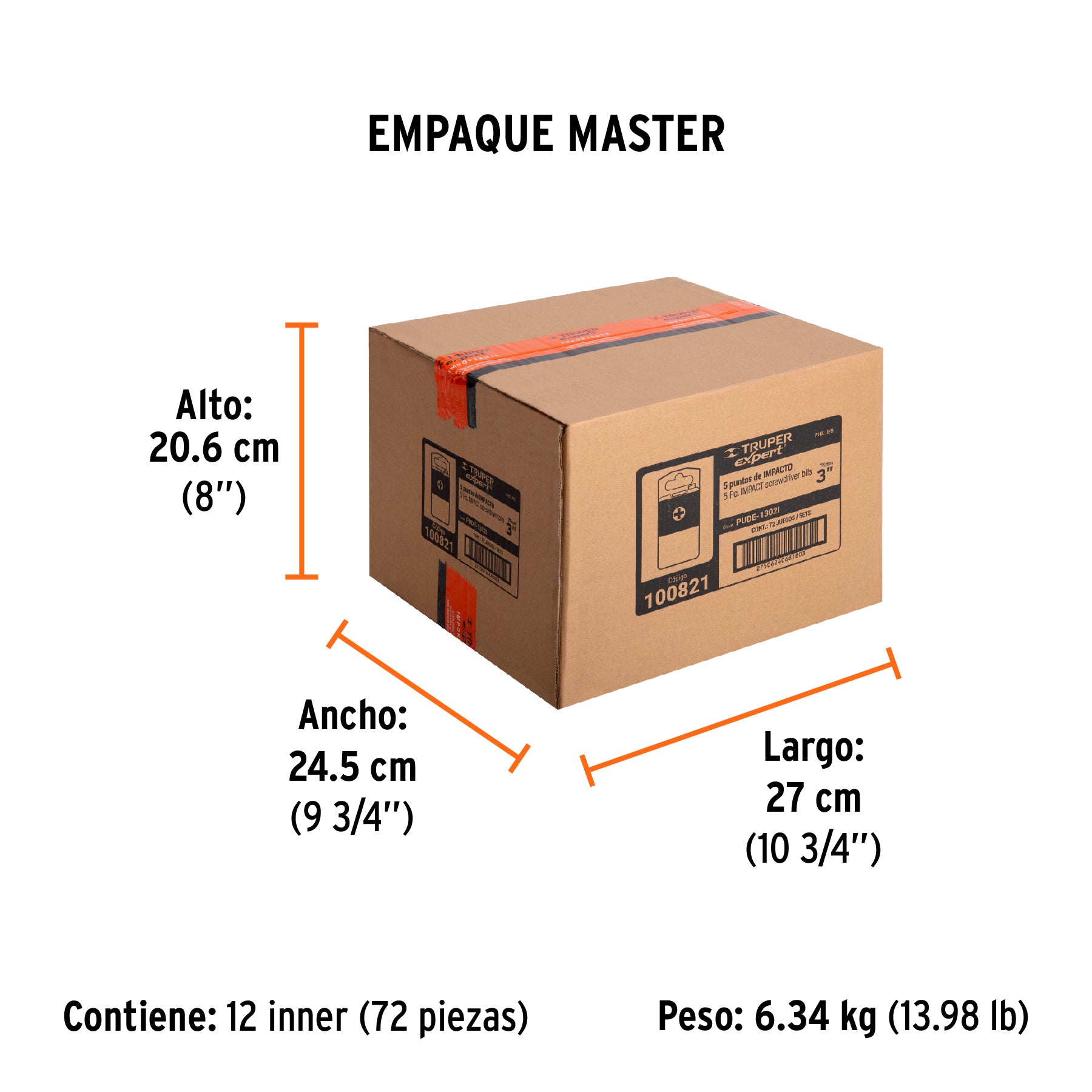 JUEGO DE PUNTAS DE IMPACTO Phillips PH2 x 3',Truper Expert
