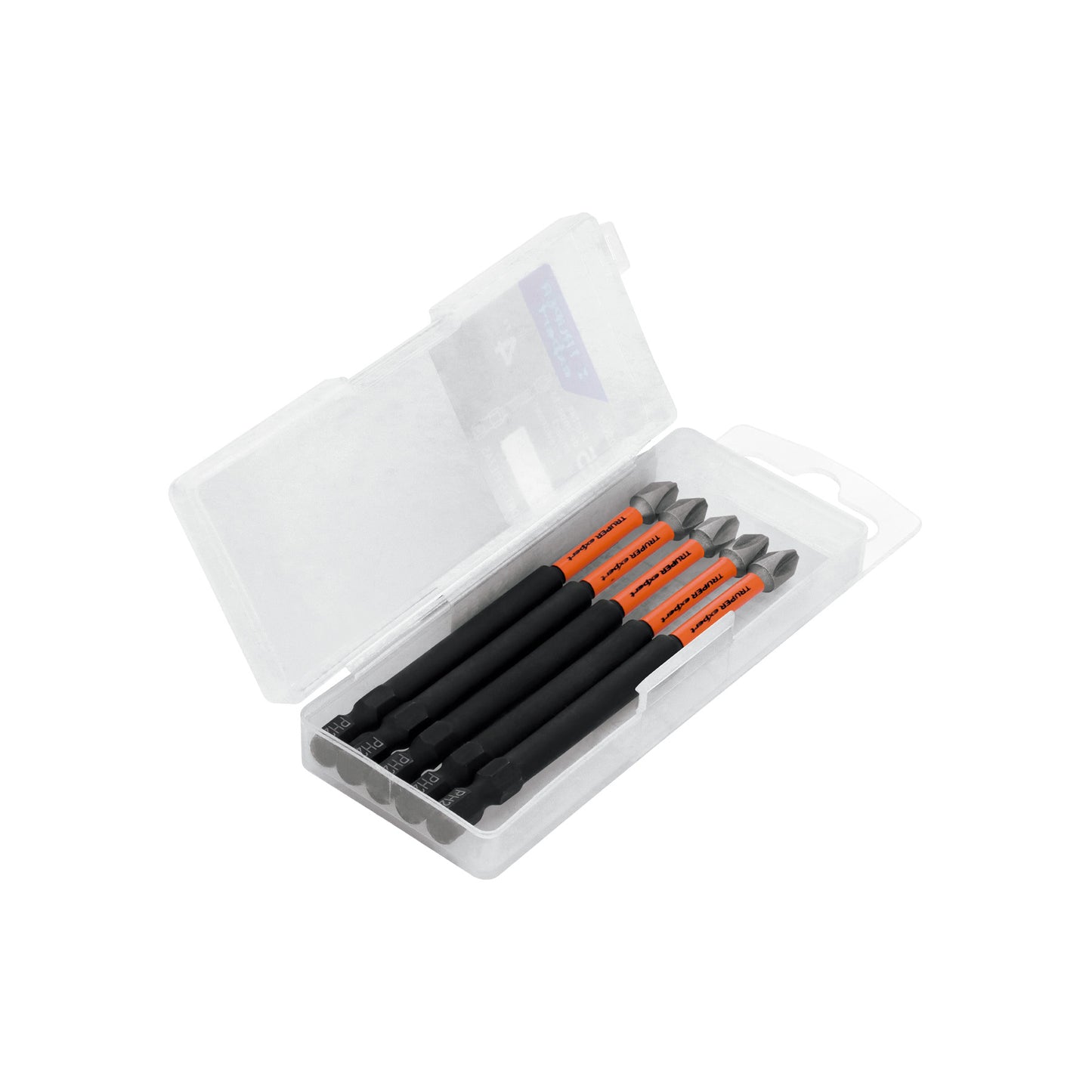 Estuche con 5 puntas de cruz PH2 de impacto largo 4'