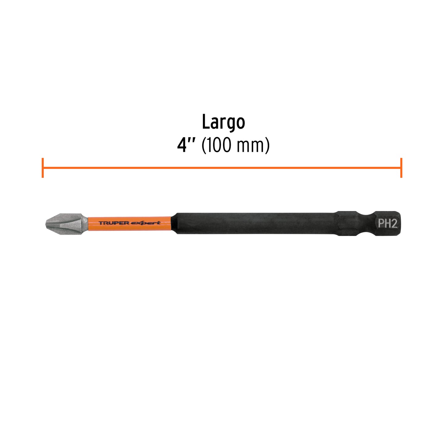 Estuche con 5 puntas de cruz PH2 de impacto largo 4'