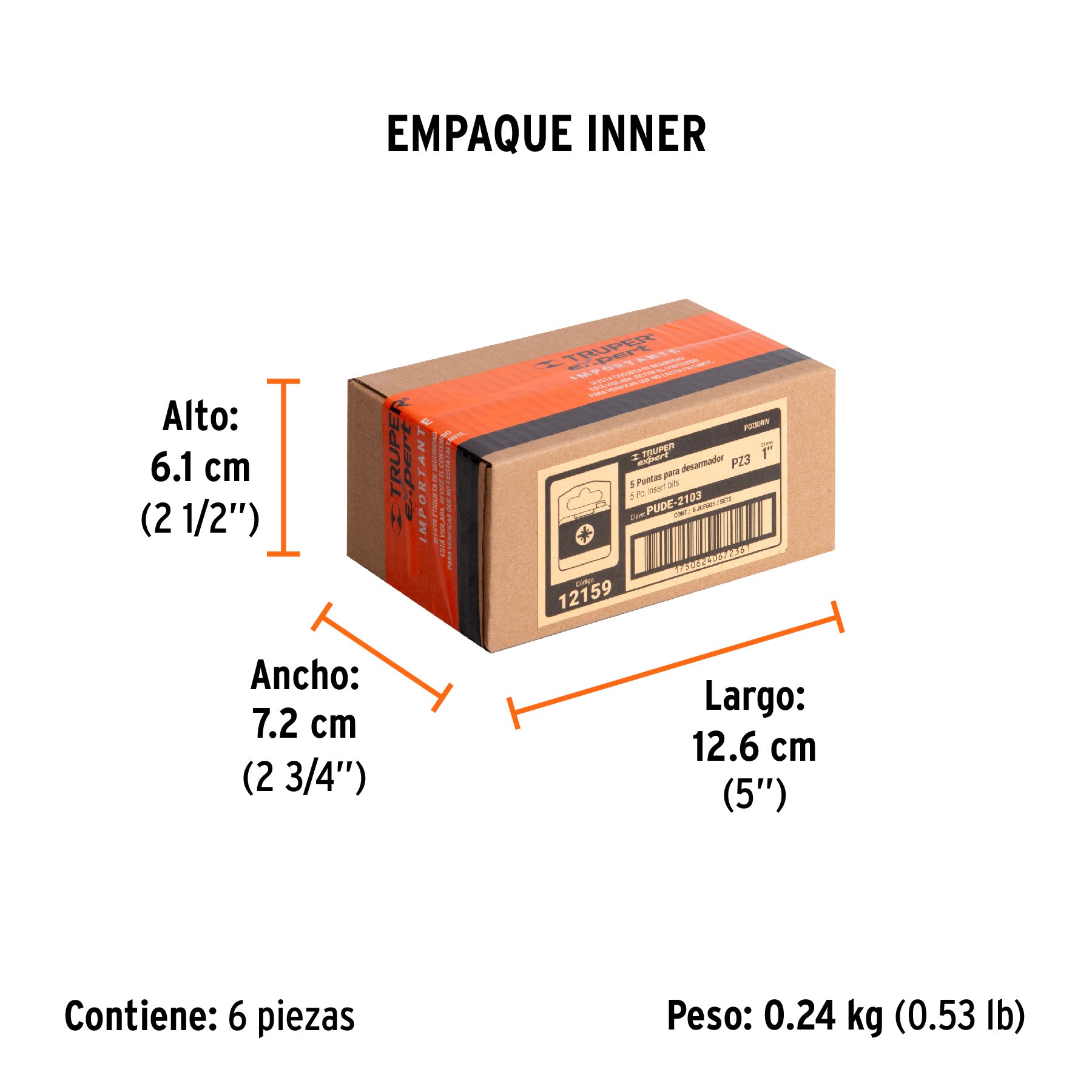 Puntas para desarmador Pozidriv, PZ3, 1", 5 piezas