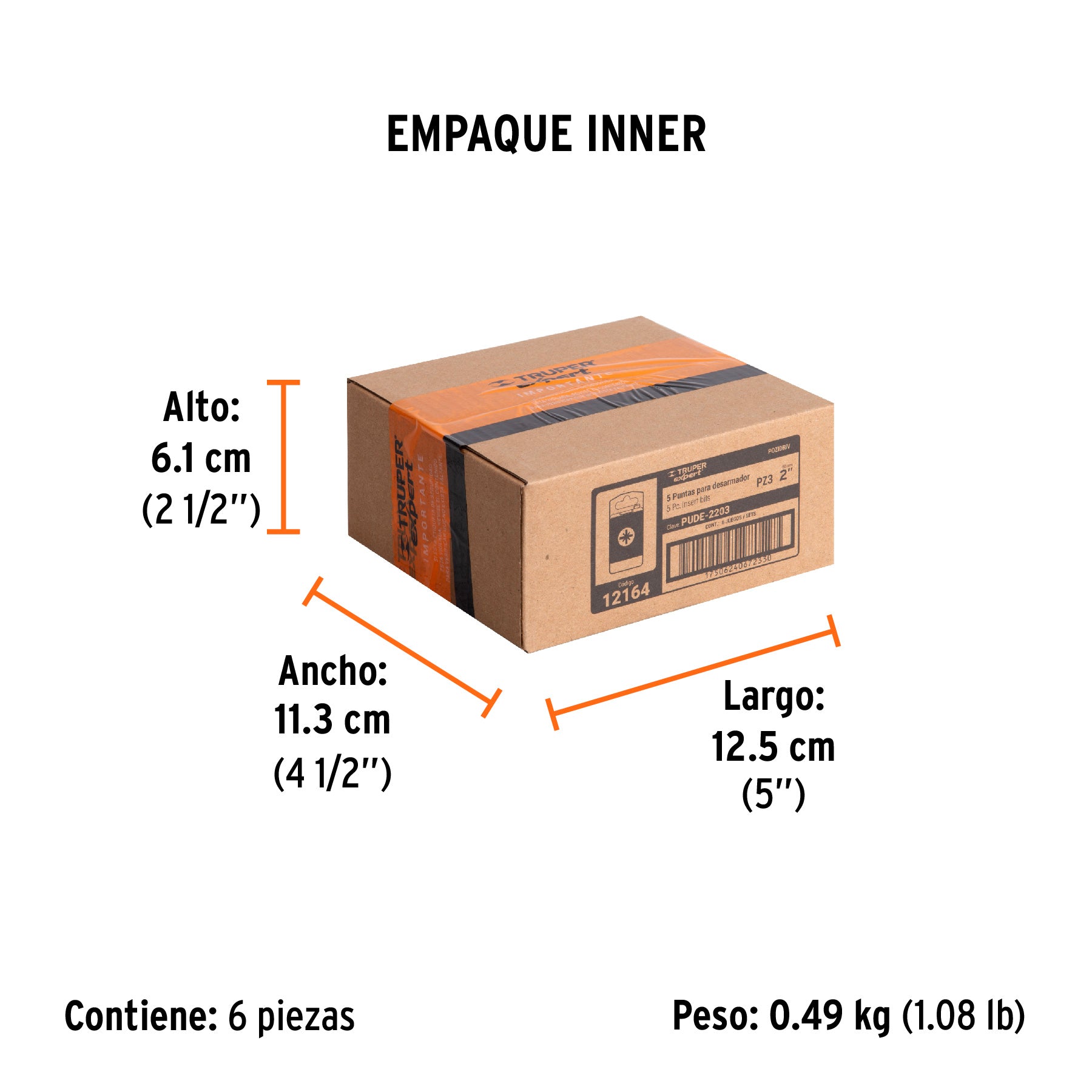 Puntas para desarmador Pozidriv, PZ3, 2", 5 piezas