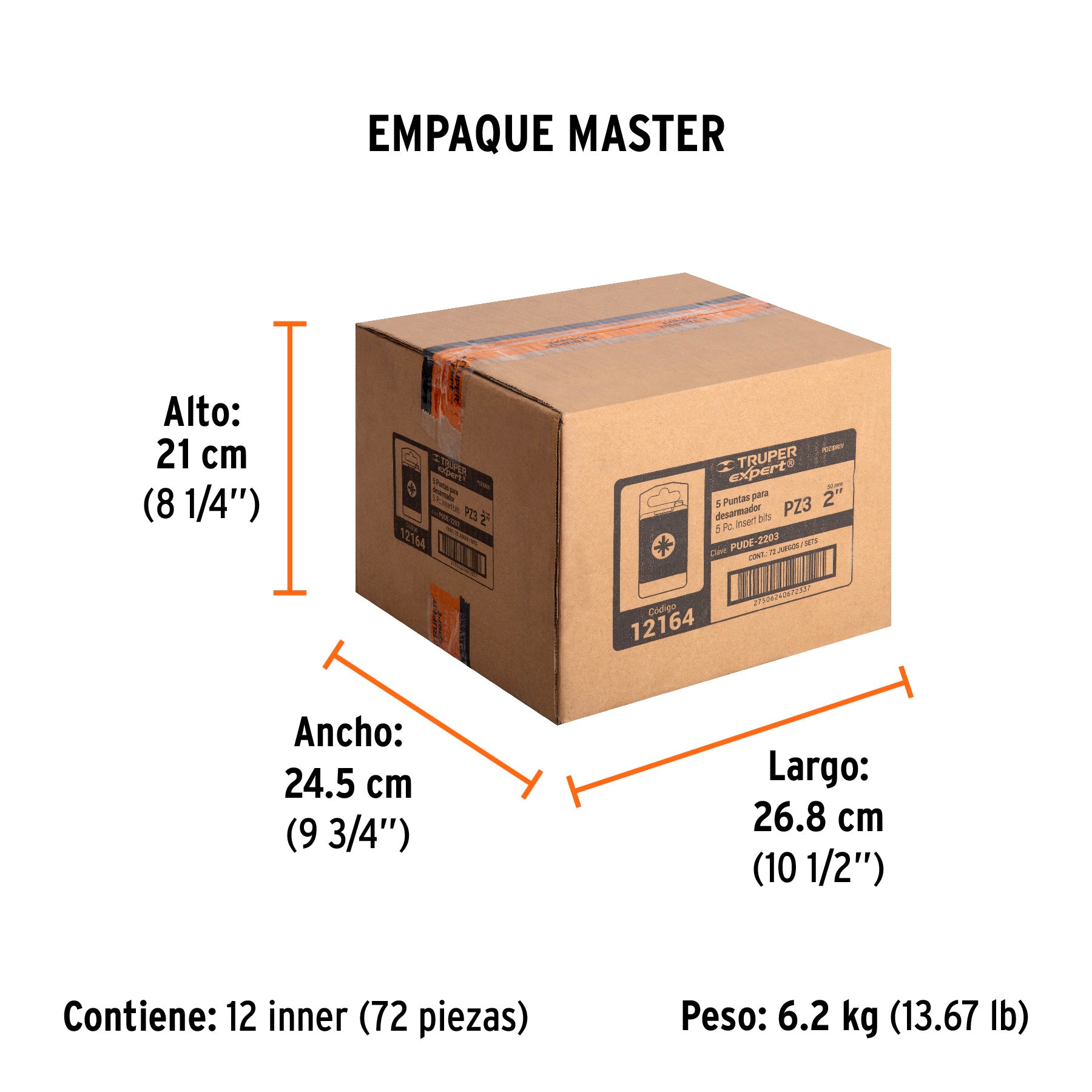 Puntas para desarmador Pozidriv, PZ3, 2", 5 piezas