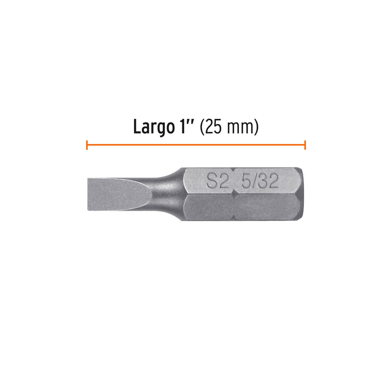 Puntas para desarmador planas, P15, 1", 5 piezas