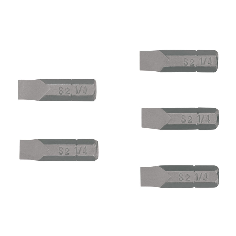 Puntas para desarmador planas, P25, 1", 5 piezas