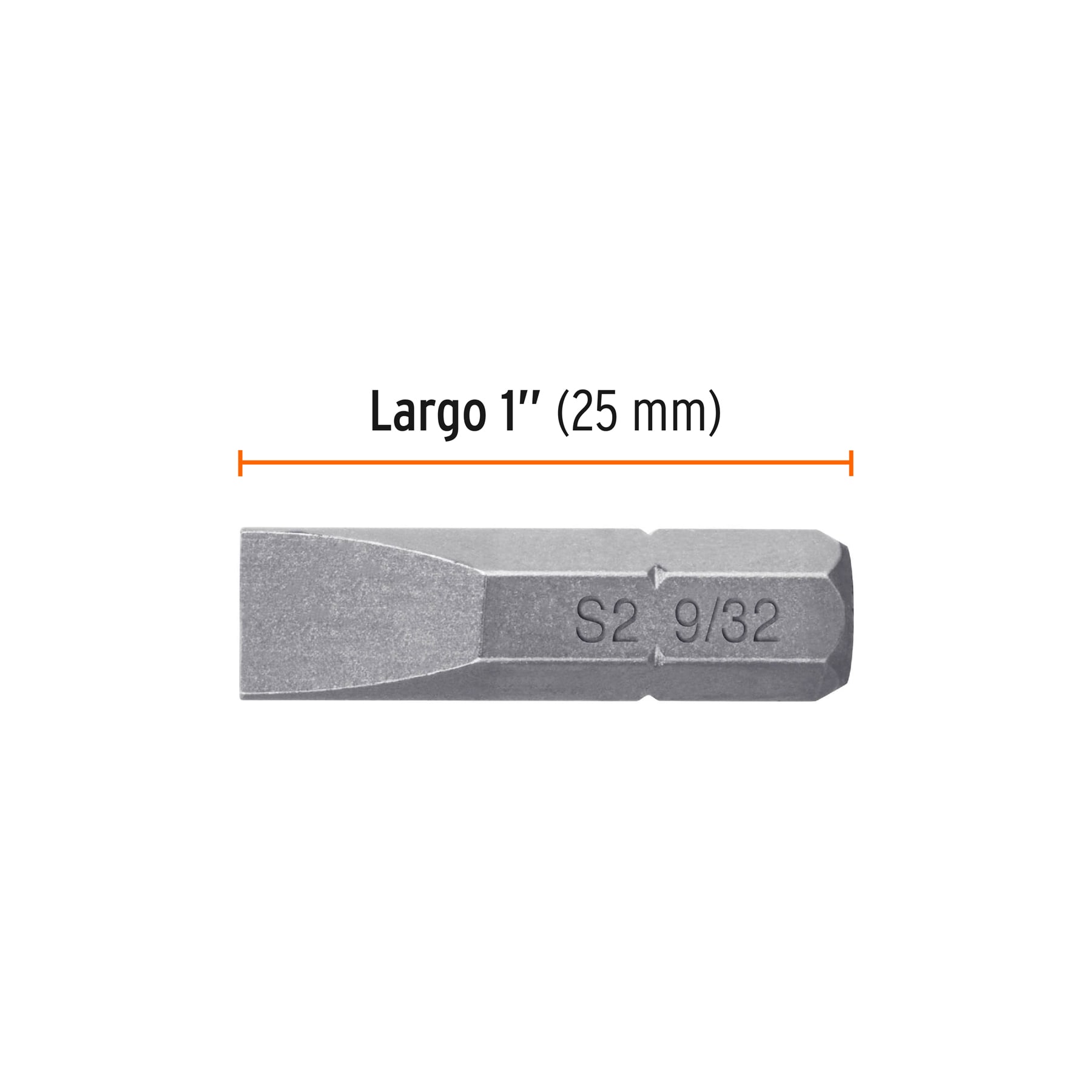 Puntas para desarmador planas, P28, 1", 5 piezas