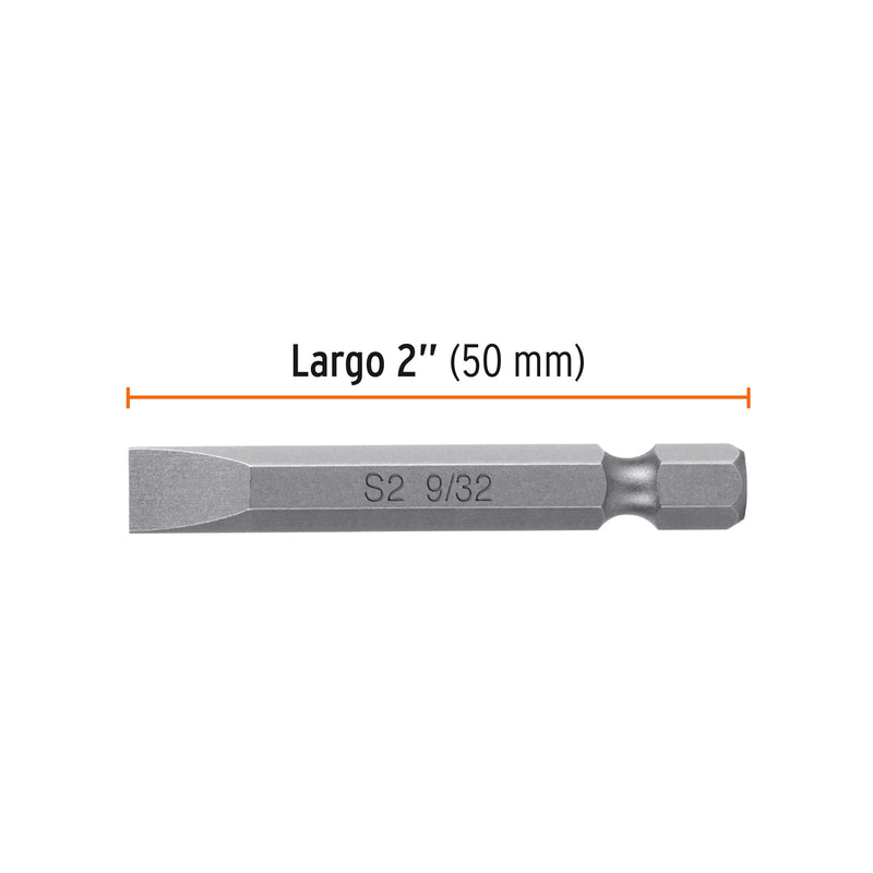 Puntas para desarmador planas, P28, 2", 5 piezas