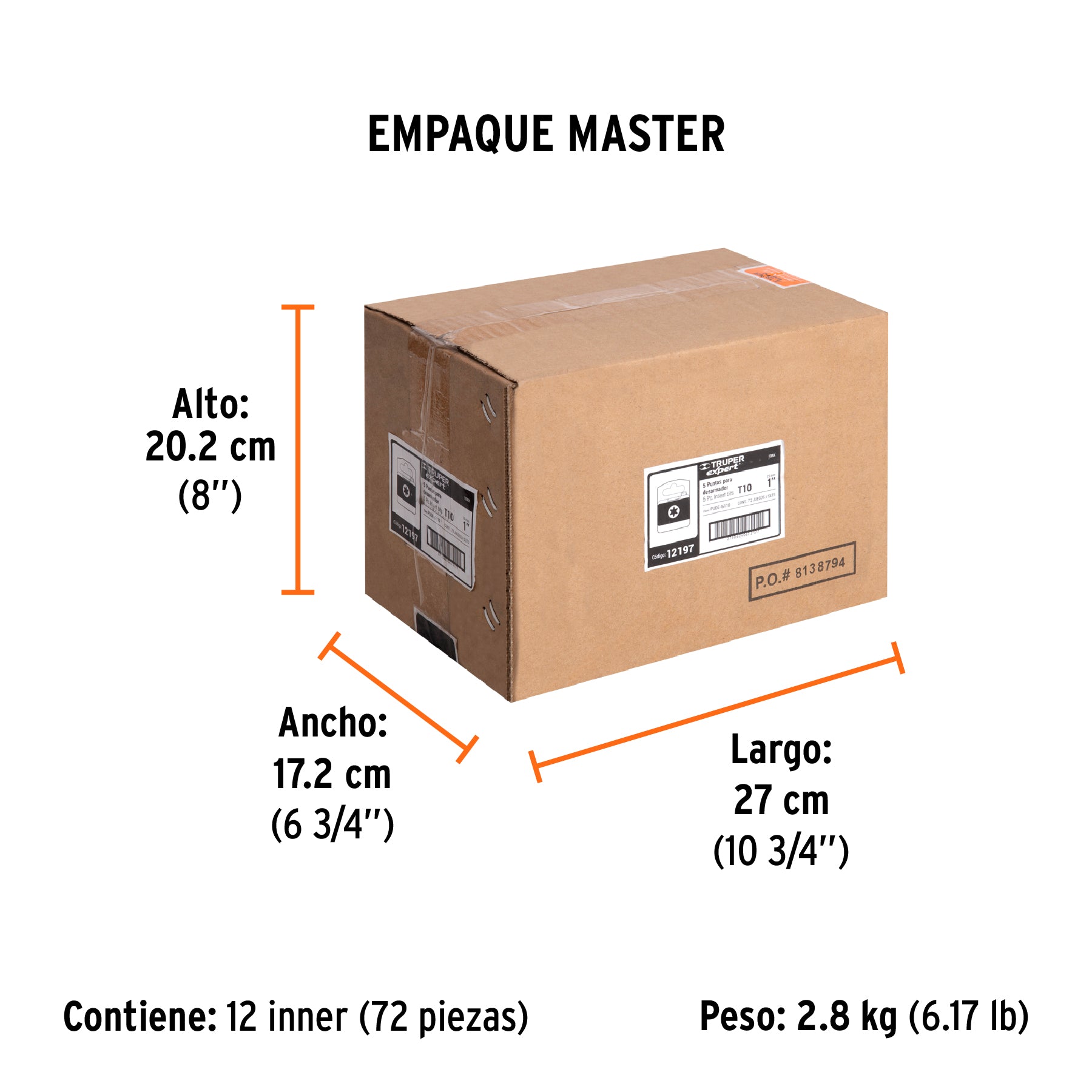 Puntas para desarmador Torx T10, 1", 5 piezas