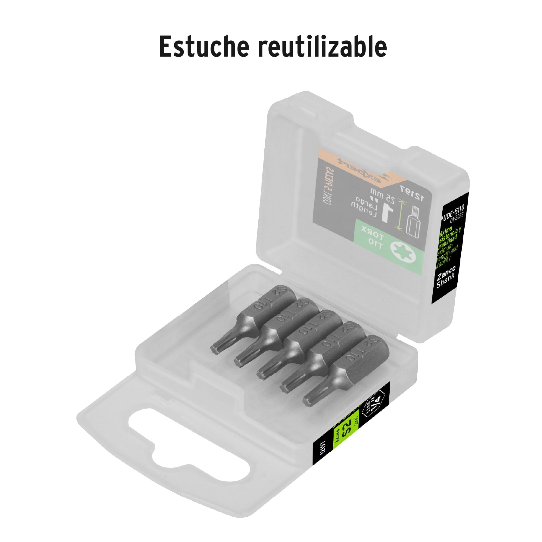 Puntas para desarmador Torx T10, 1", 5 piezas