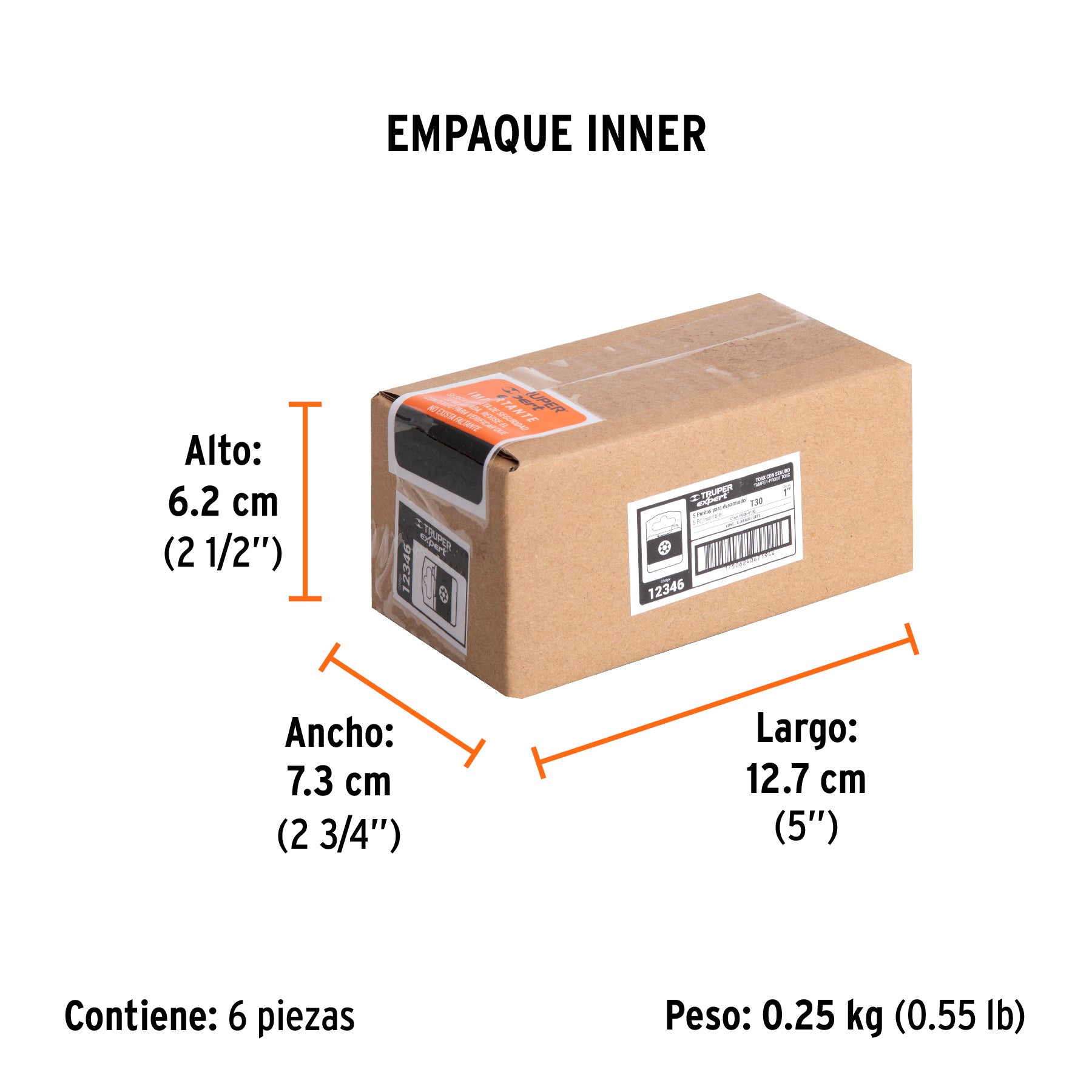 Puntas para desarmador Torx seg T30, 1", 5 piezas