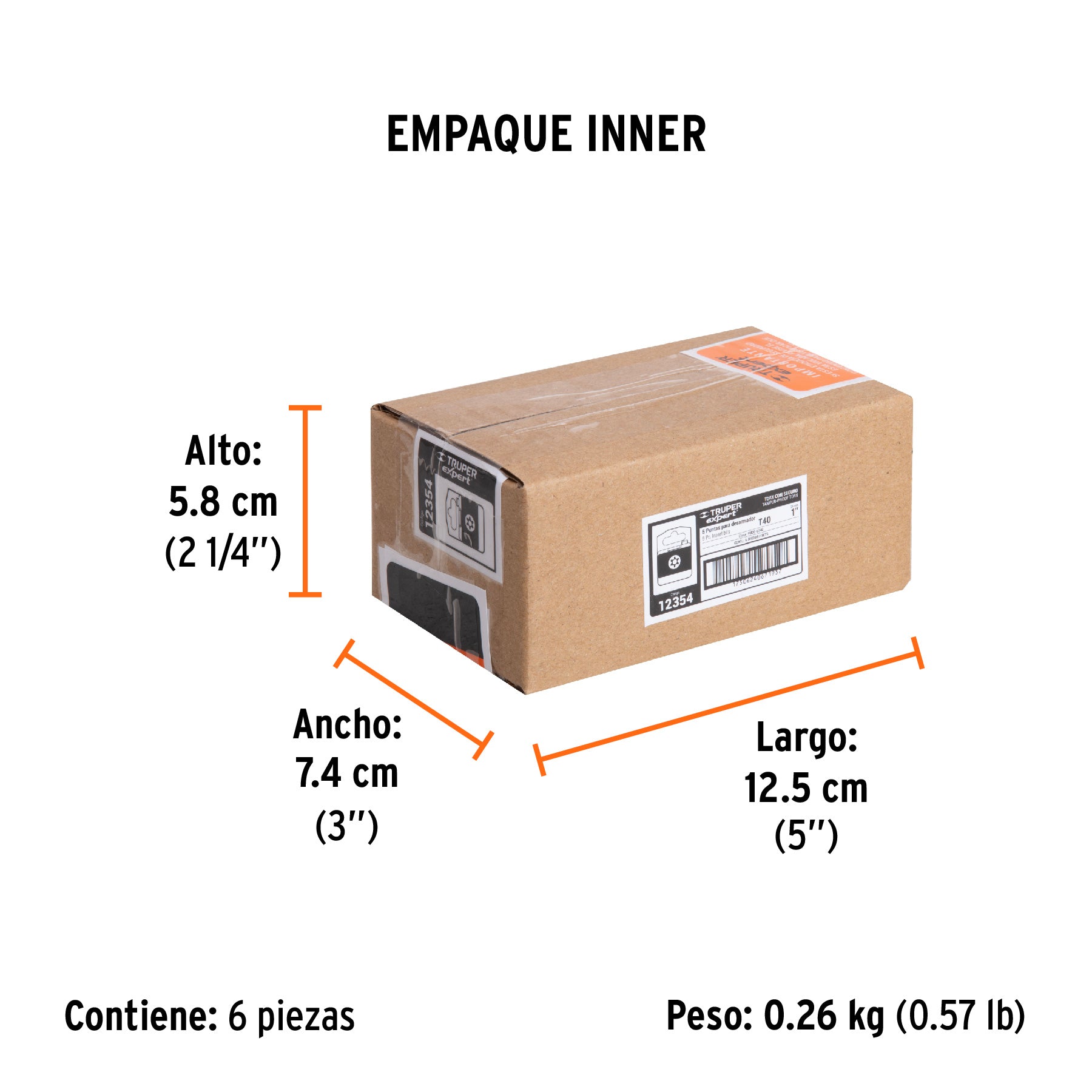 Puntas para desarmador Torx seg T40, 1", 5 piezas