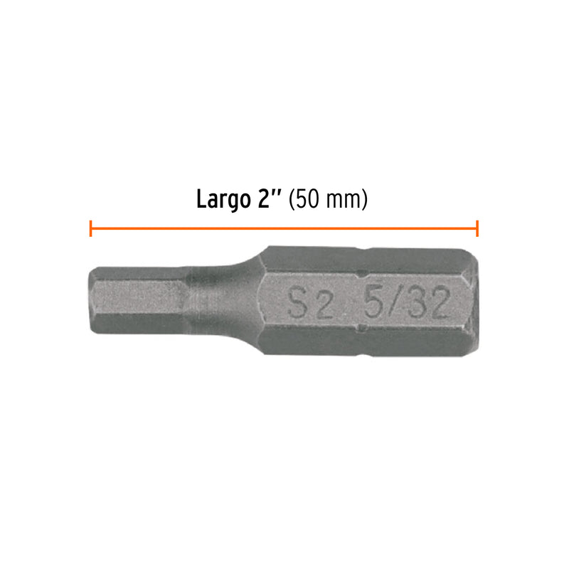 Puntas para desarmador hexagonales 5/32, 1", 5 piezas