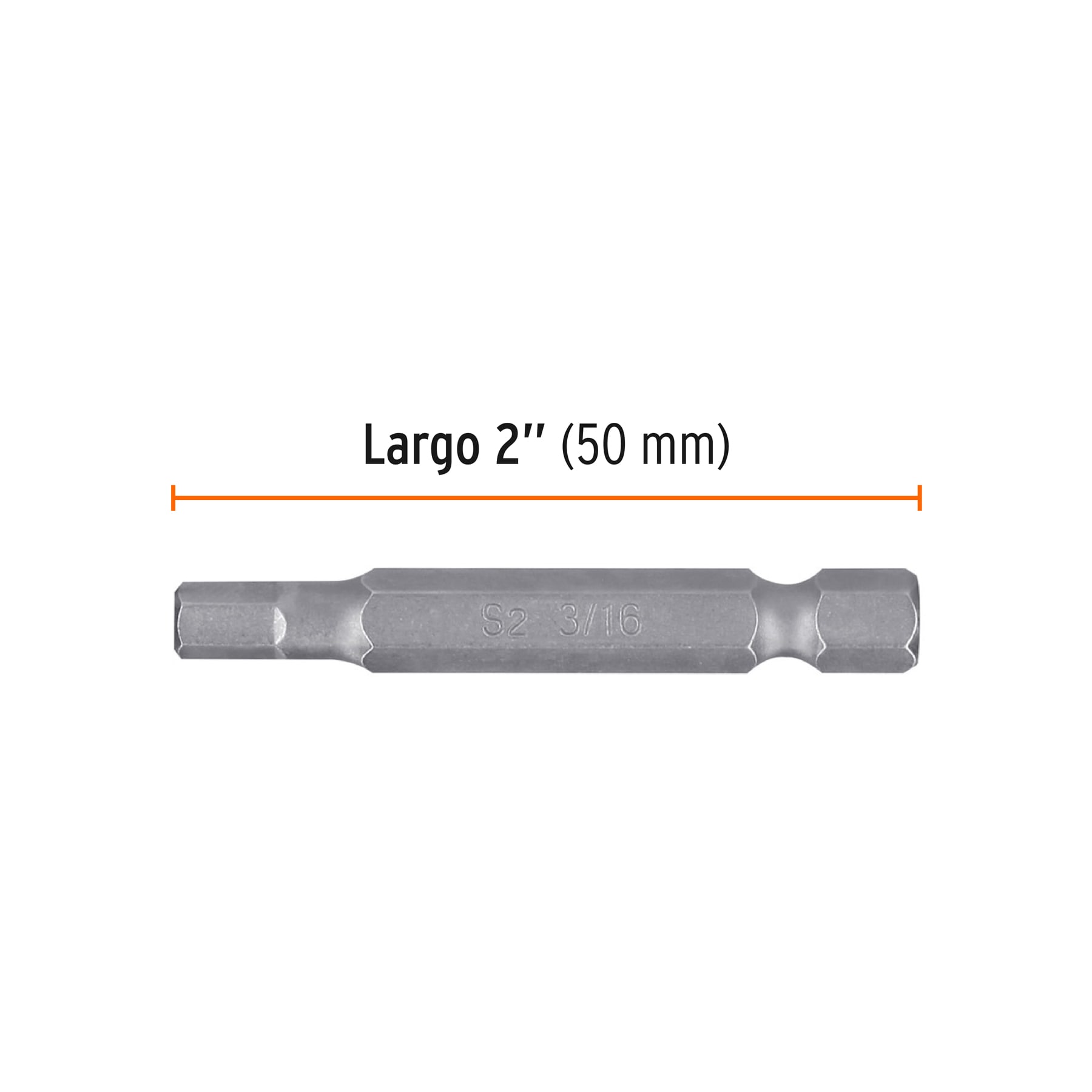 Puntas para desarmador hexagonales 3/16, 2", 5 piezas