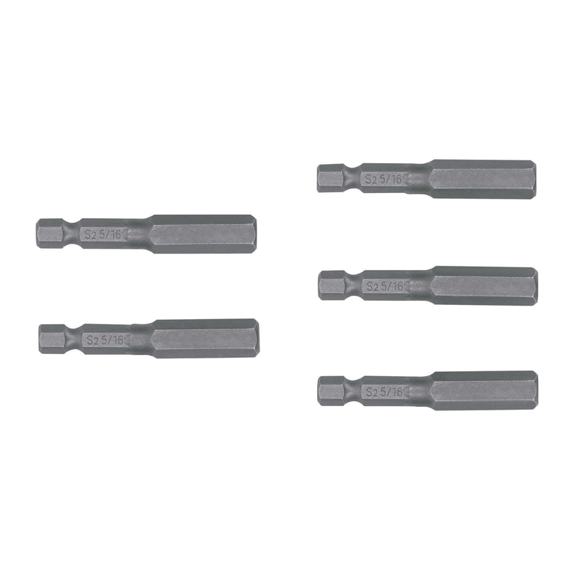 Puntas para desarmador hexagonales 5/16, 2", 5 piezas