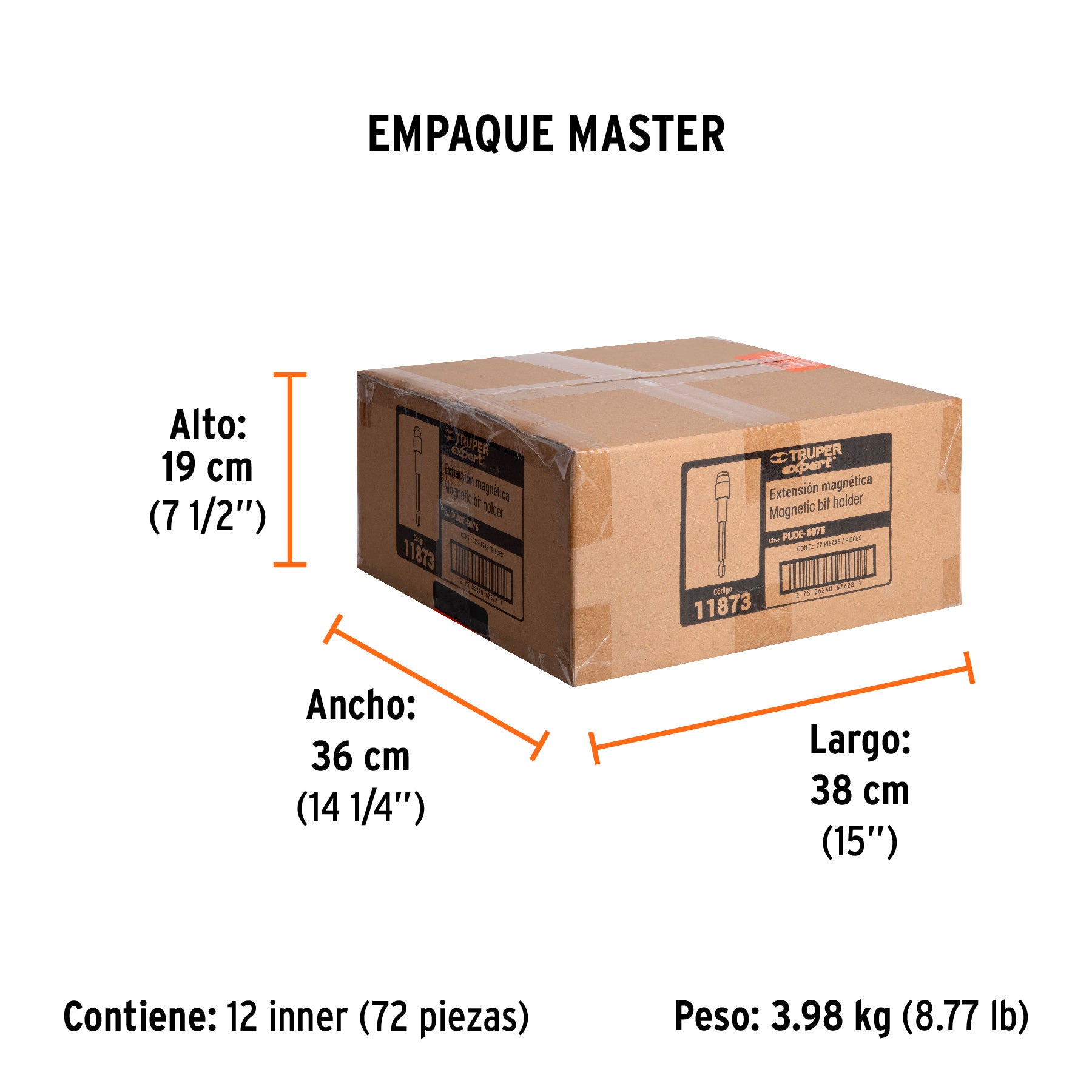 Extensión magnética de poder, 75 mm,Truper Expert