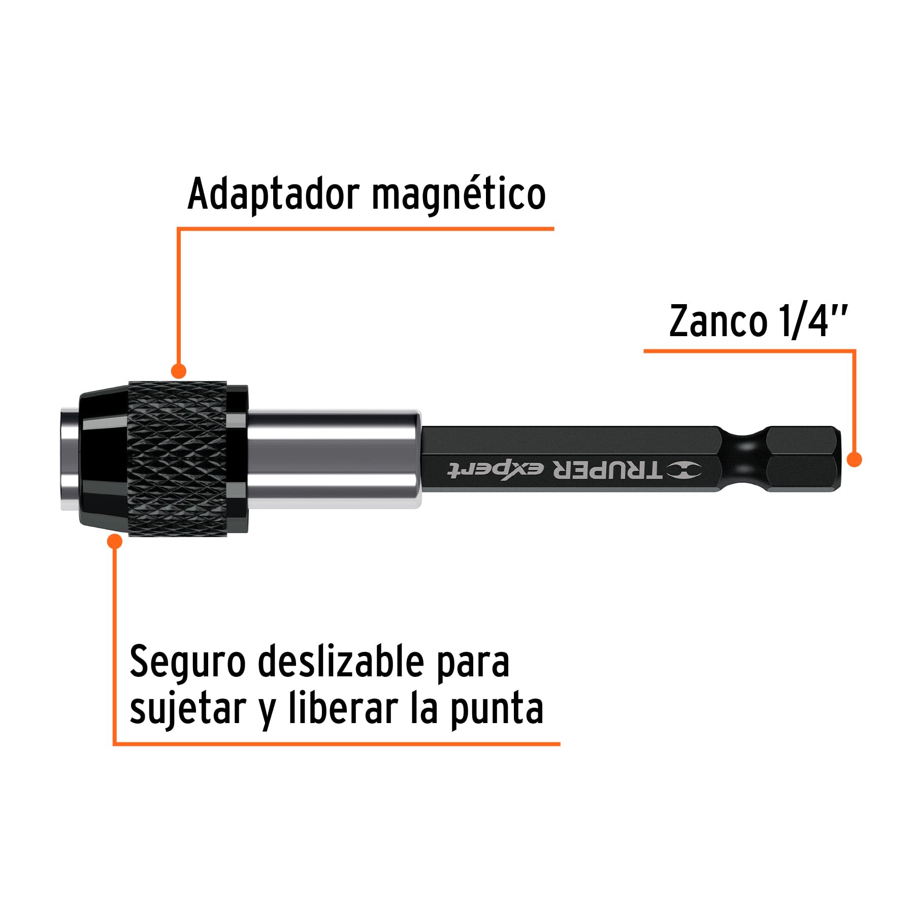 Extensión magnética de poder, 75 mm,Truper Expert