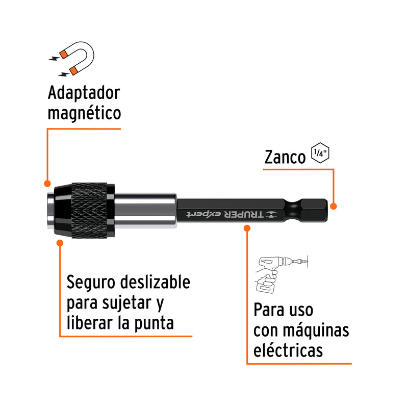 Extensión magnética de poder, 75 mm,Truper Expert