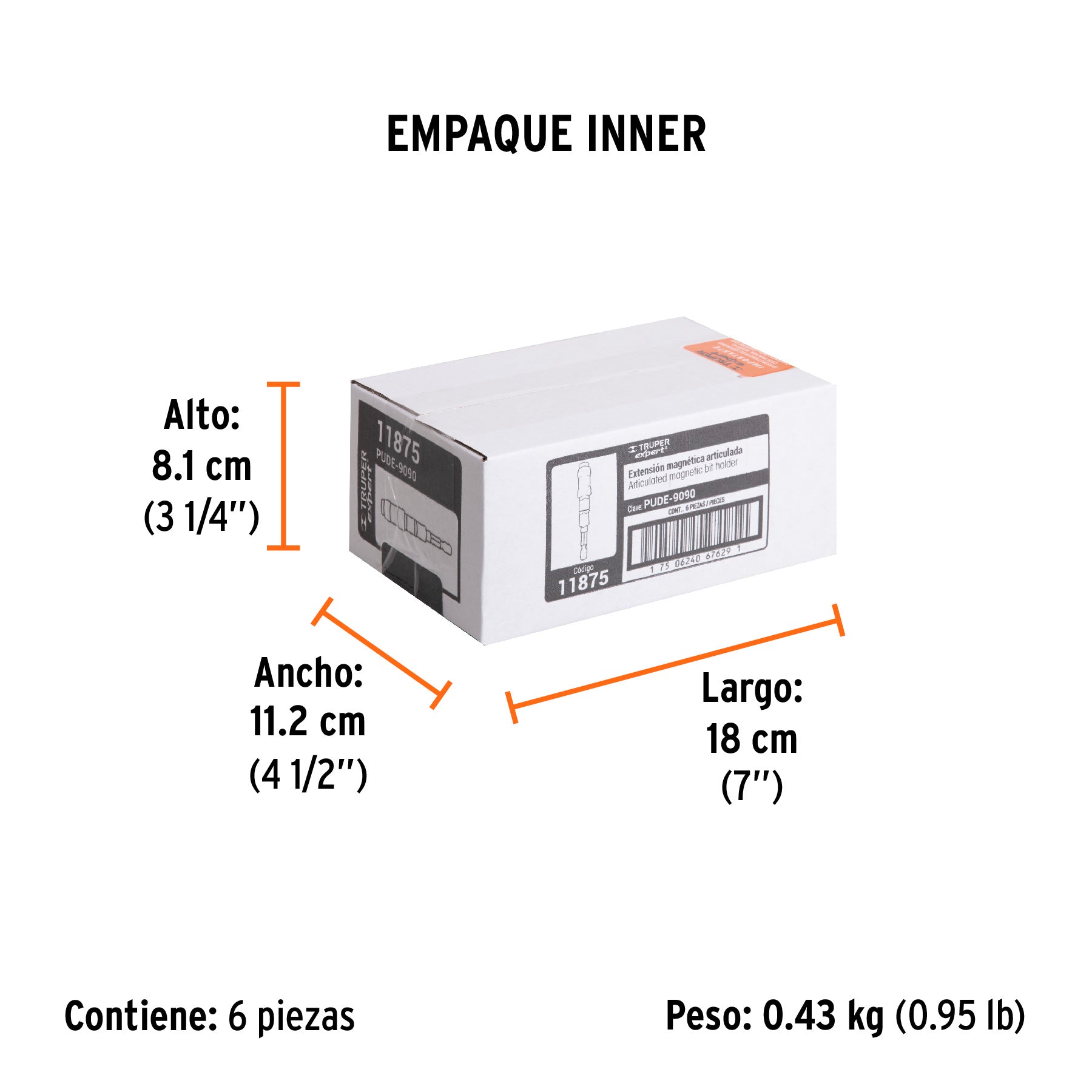 Extensión articulada de poder, 90 mm, Truper Expert