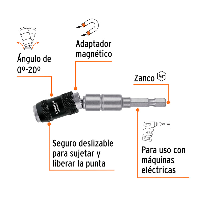 Extensión articulada de poder, 90 mm, Truper Expert