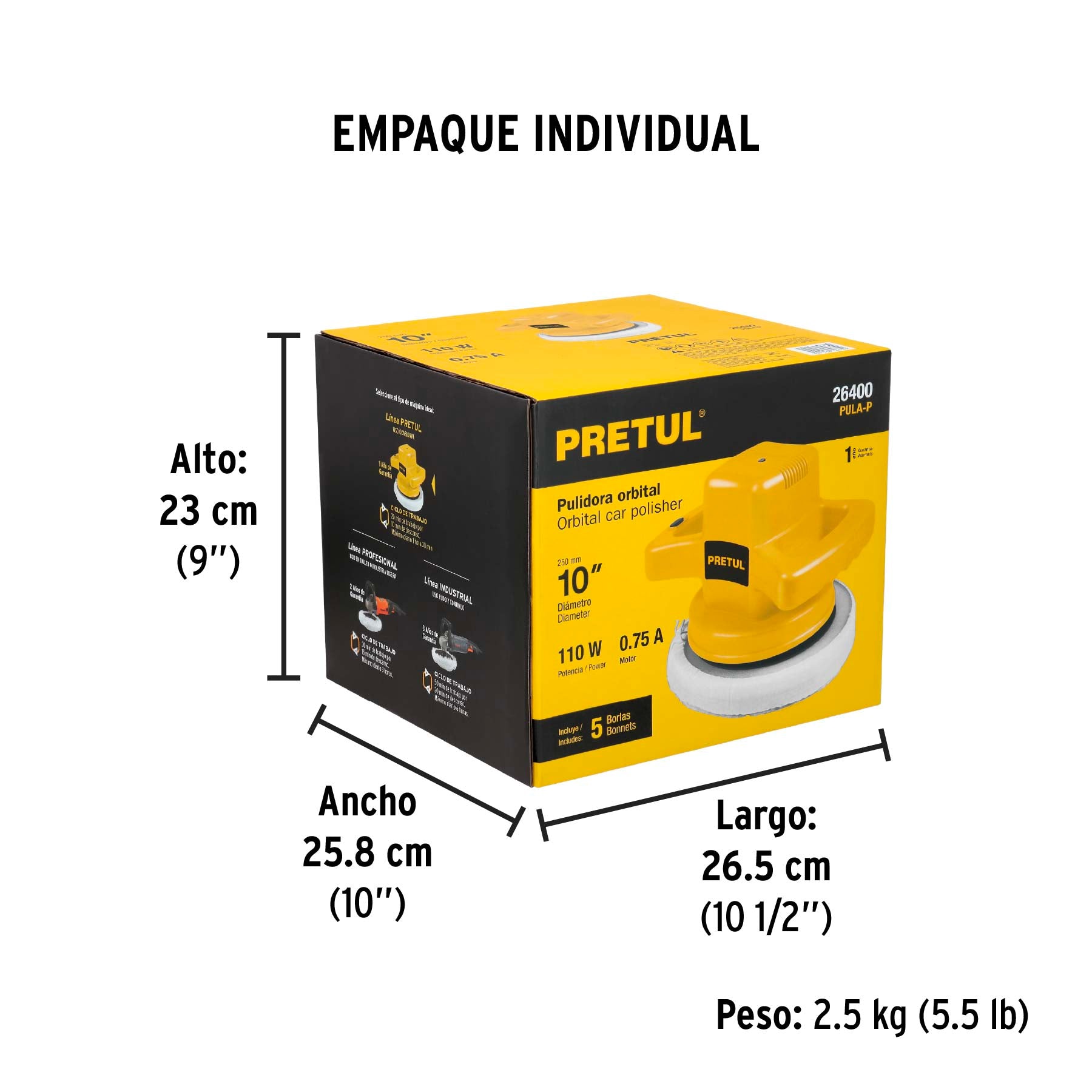 Pulidora 10", 110w, pretul
