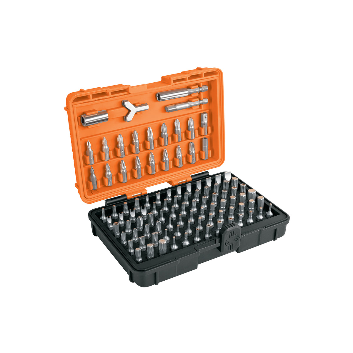 Juego 100 piezas, puntas de desarmador 1", con estuche
