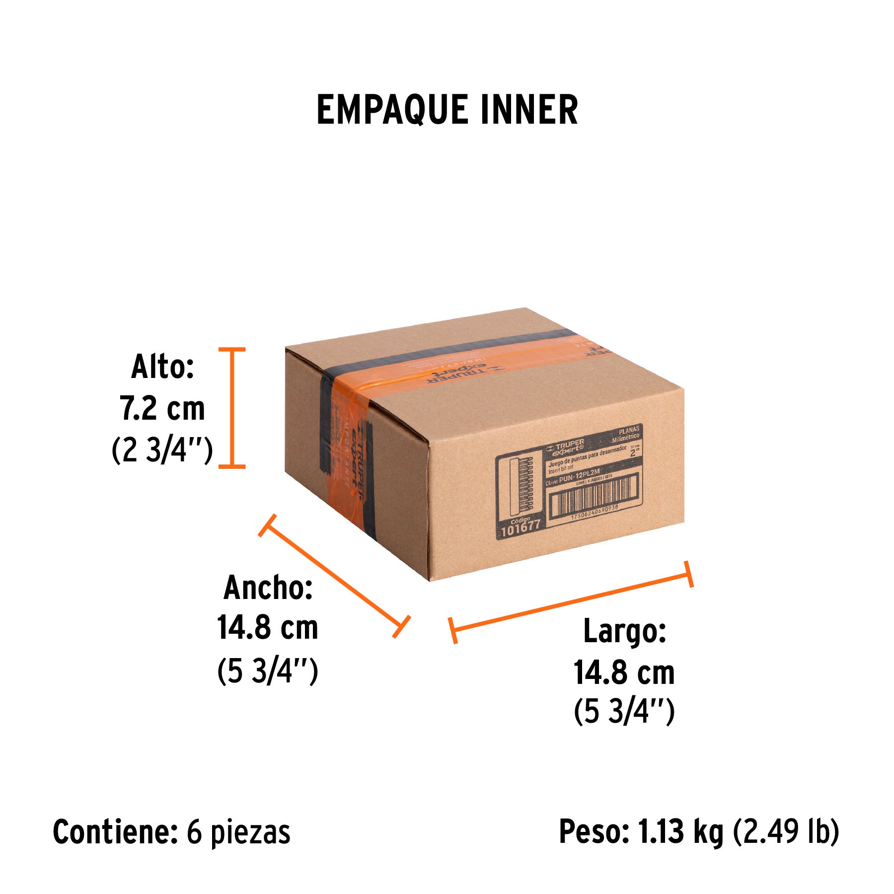 Juego de 12 puntas planas mm combinadas largo 2", EXPERT