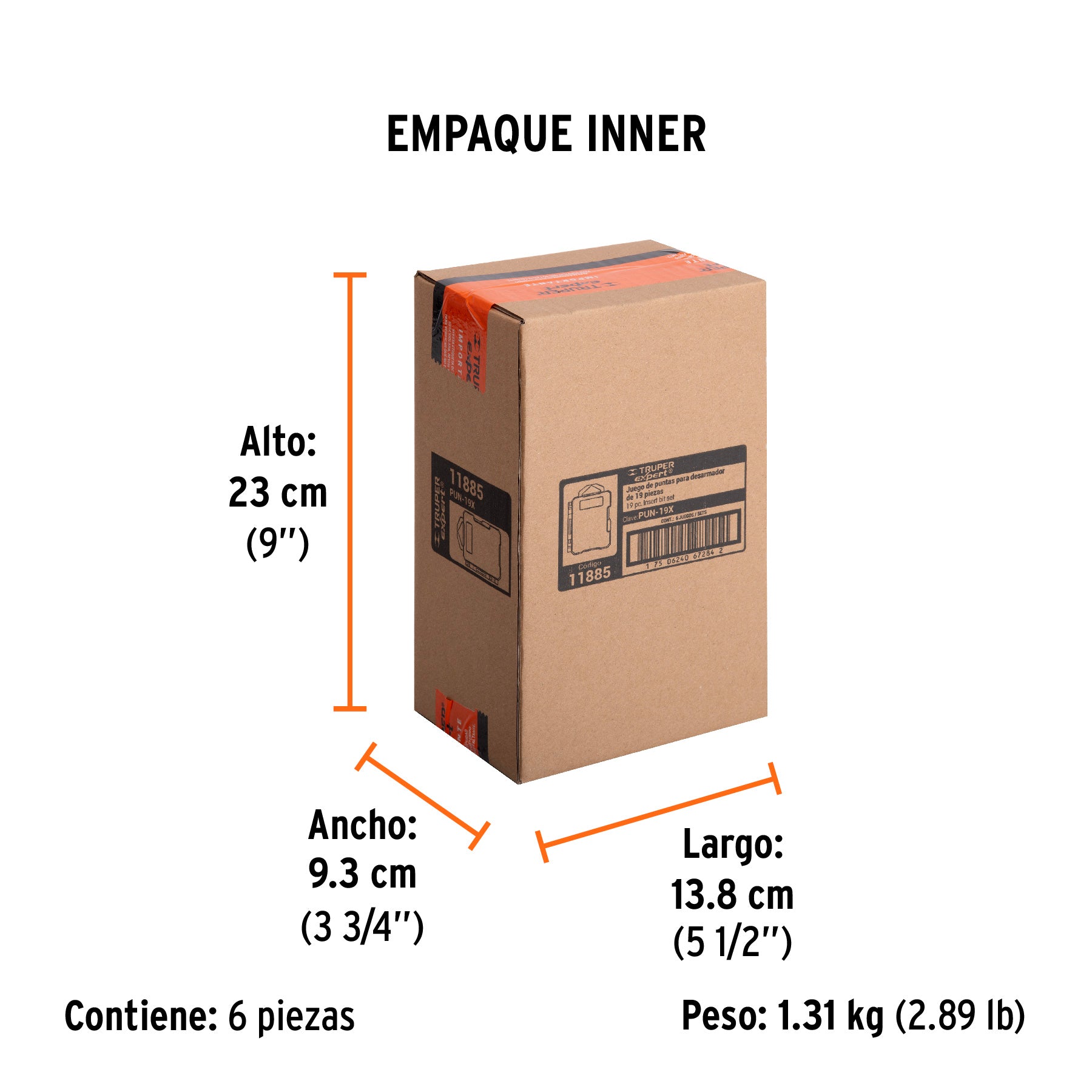 Juego de 19 puntas, 1", S2, Truper Expert